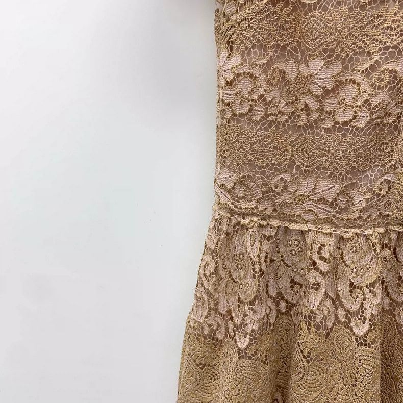 Valentino Valentino Pink Brown Cotton Lace Dress Size M / US 6-8 / IT 42-44 - 4 Thumbnail