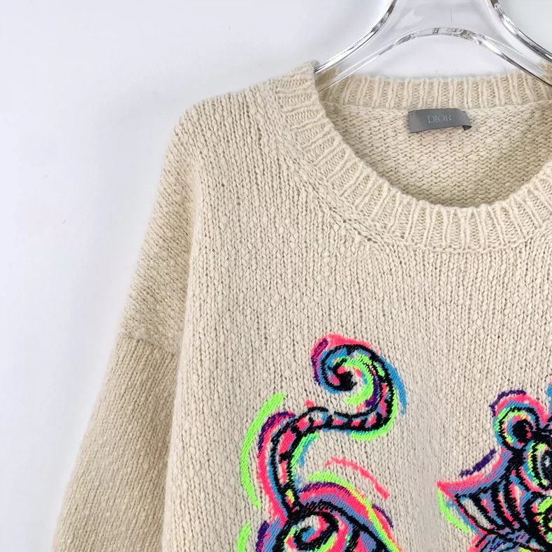 Dior Dior x Kenny Scharf Tiger Embroidered Sweater Size XL / US 12-14 / IT 48-50 - 3 Thumbnail