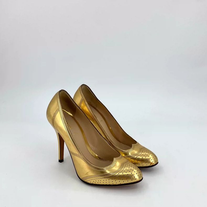 Fendi Golden Fendi High Heel Pumps Size 35 Size US 5 / IT 35 - 2 Thumbnail
