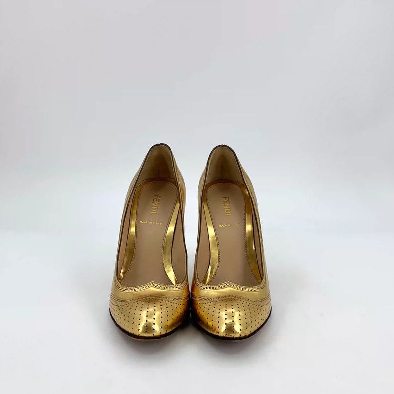 Fendi Golden Fendi High Heel Pumps Size 35 Size US 5 / IT 35 - 3 Thumbnail