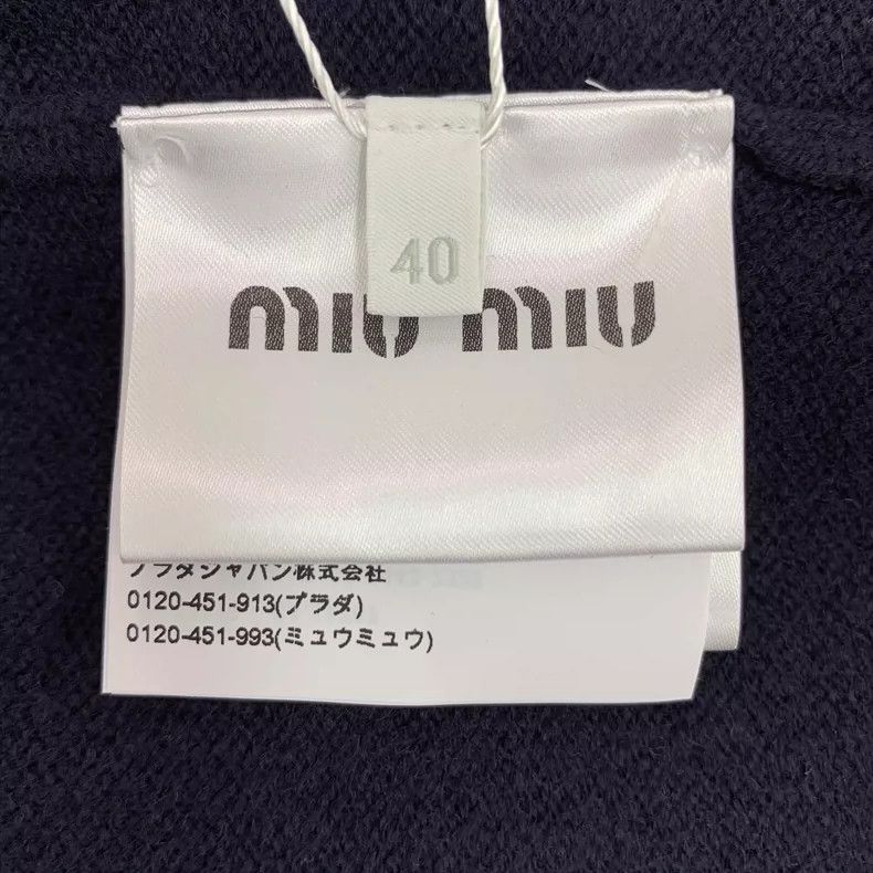 Miu Miu MiuMiu Navy Wool V-Neck Long Sleeve Sweater Size M / US 6-8 / IT 42-44 - 7 Thumbnail