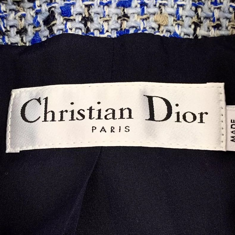 Dior Blue Wool Double-Breasted Long Coat Size XS / US 0-2 / IT 36-38 - 5 Thumbnail