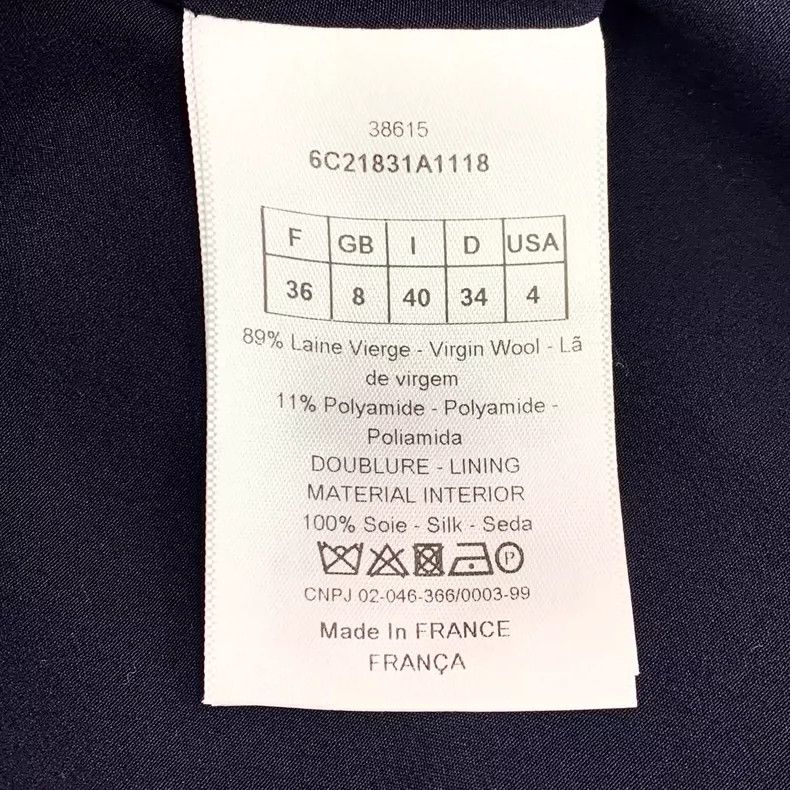 Dior Blue Wool Double-Breasted Long Coat Size XS / US 0-2 / IT 36-38 - 6 Thumbnail