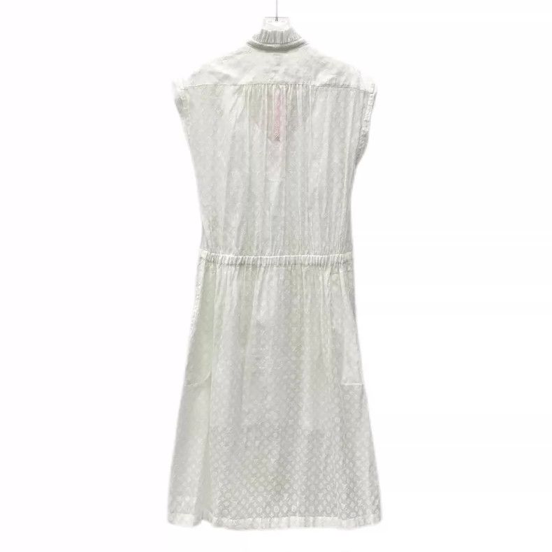 Louis Vuitton Louis Vuitton White Silk Sleeveless Dress Size XS / US 0-2 / IT 36-38 - 2 Thumbnail