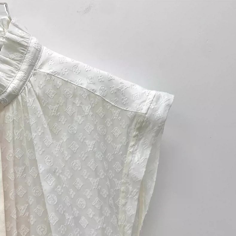 Louis Vuitton Louis Vuitton White Silk Sleeveless Dress Size XS / US 0-2 / IT 36-38 - 3 Thumbnail