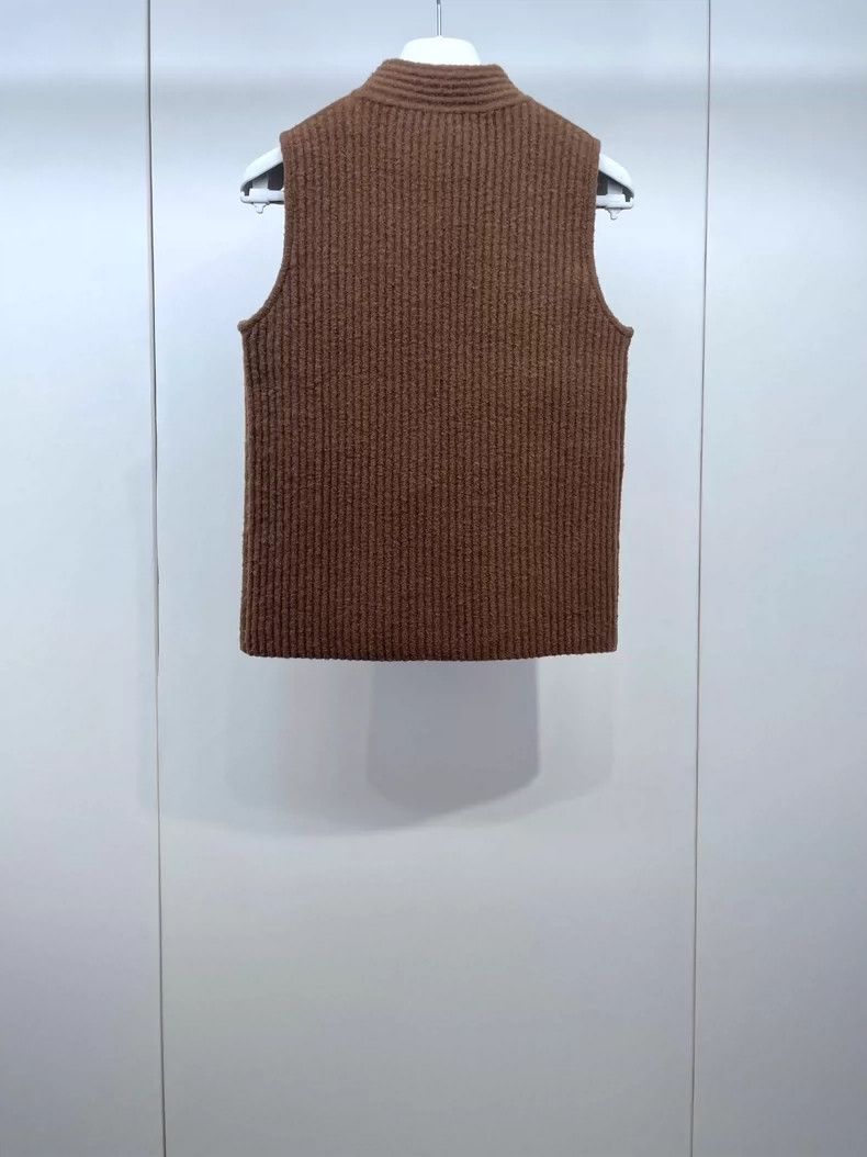 Hermes Brown Striped Knit Vest from Hermes Size M / US 6-8 / IT 42-44 - 2 Thumbnail