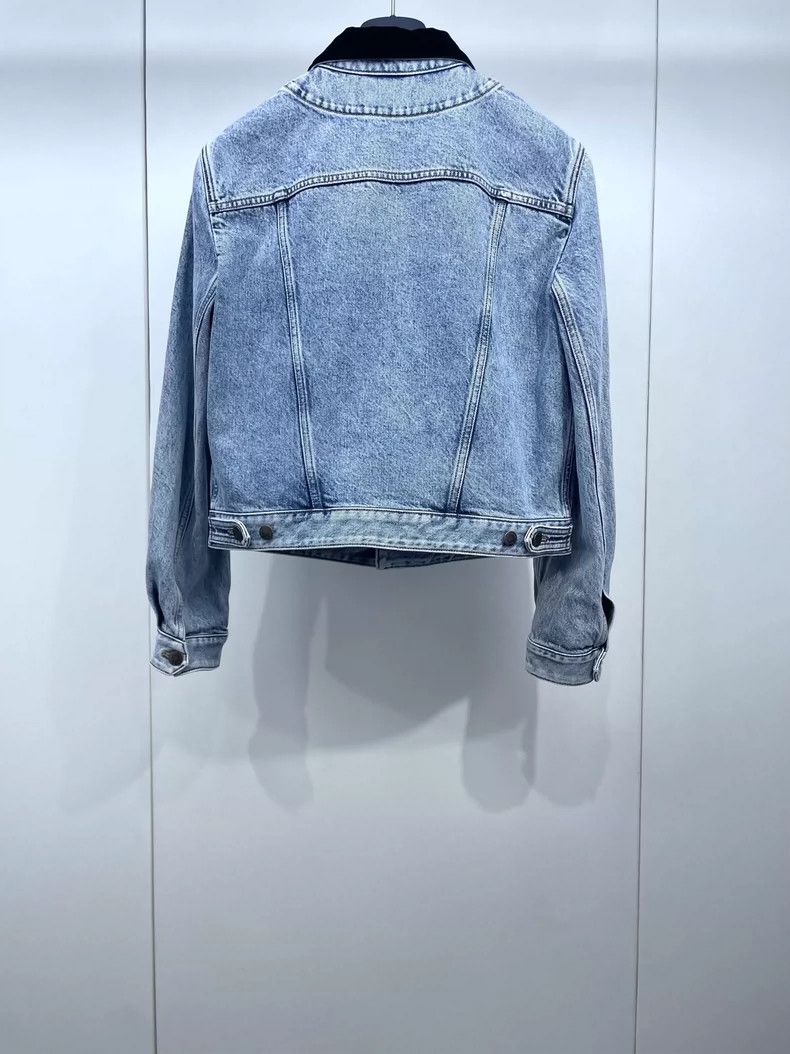 Louis Vuitton Vintage Velvet Collar Denim Jacket Size S / US 4 / IT 40 - 2 Thumbnail