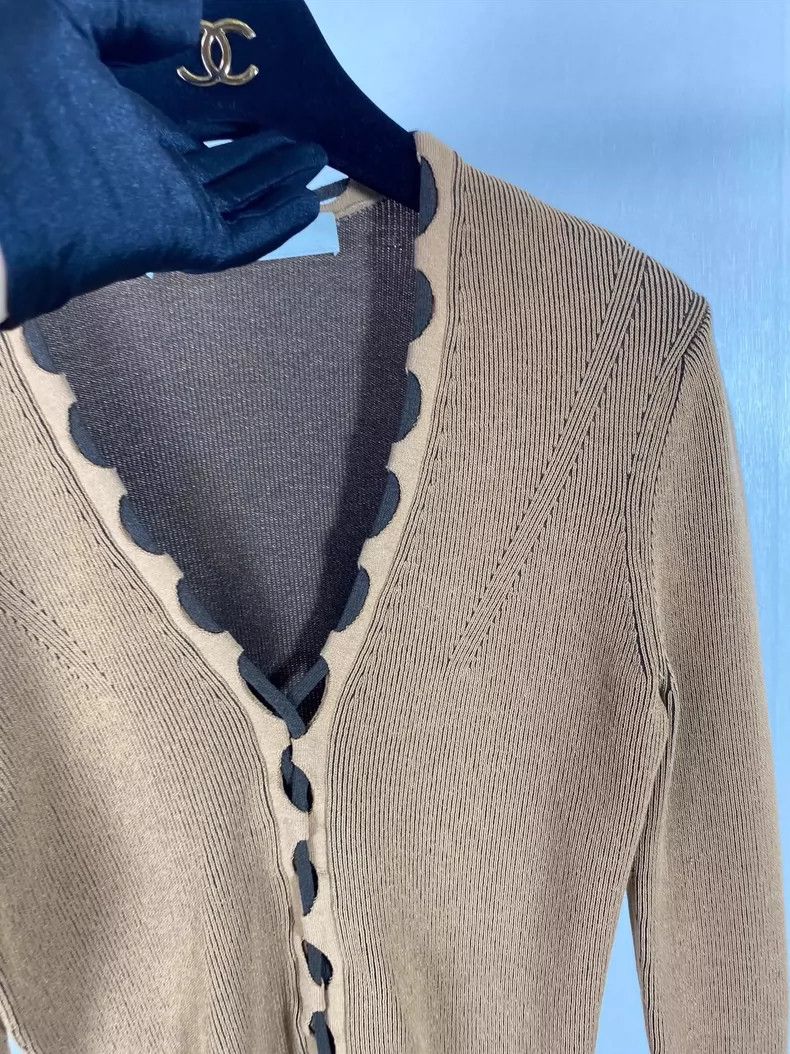 The Row Bluedot Dion Lee V-Neck Knit Long Sleeve Top Size XS / US 0-2 / IT 36-38 - 4 Thumbnail