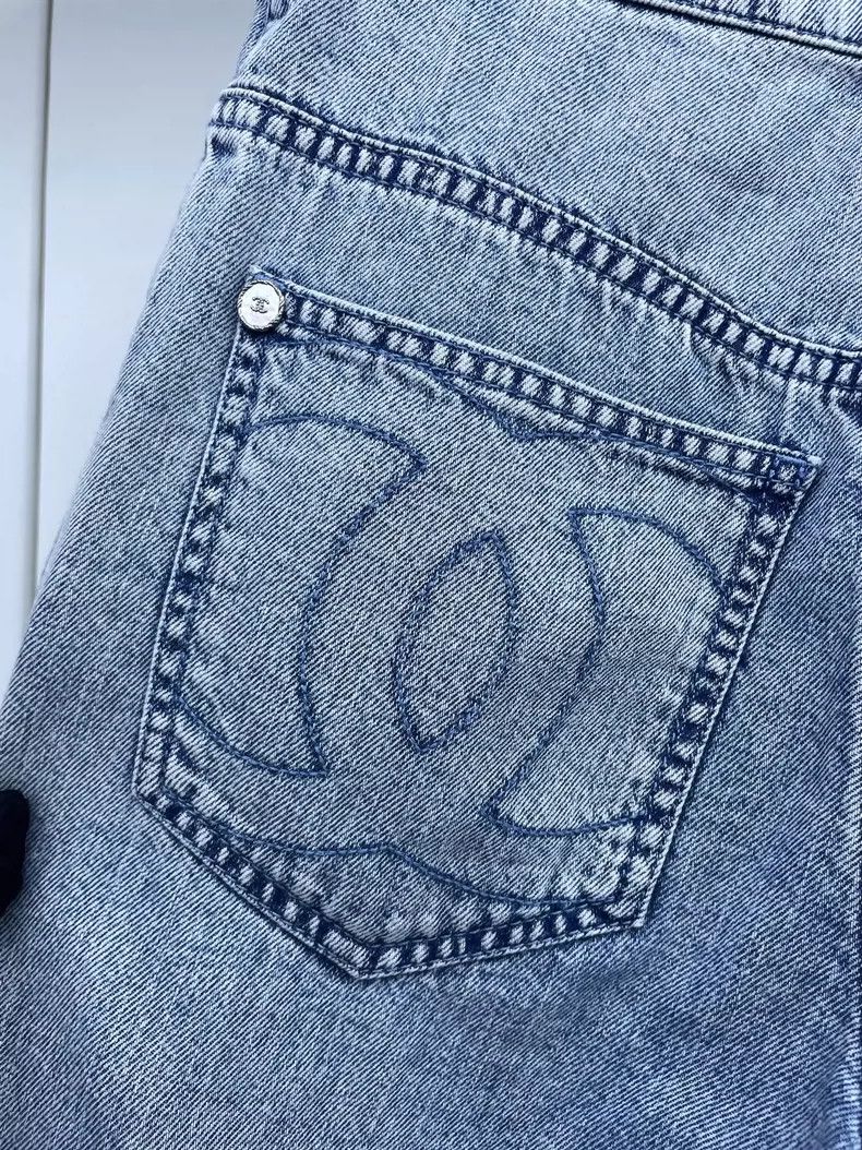Chanel Chanel Ruffled Hem Denim Pants Size 34" / US 12 / IT 48 - 3 Thumbnail