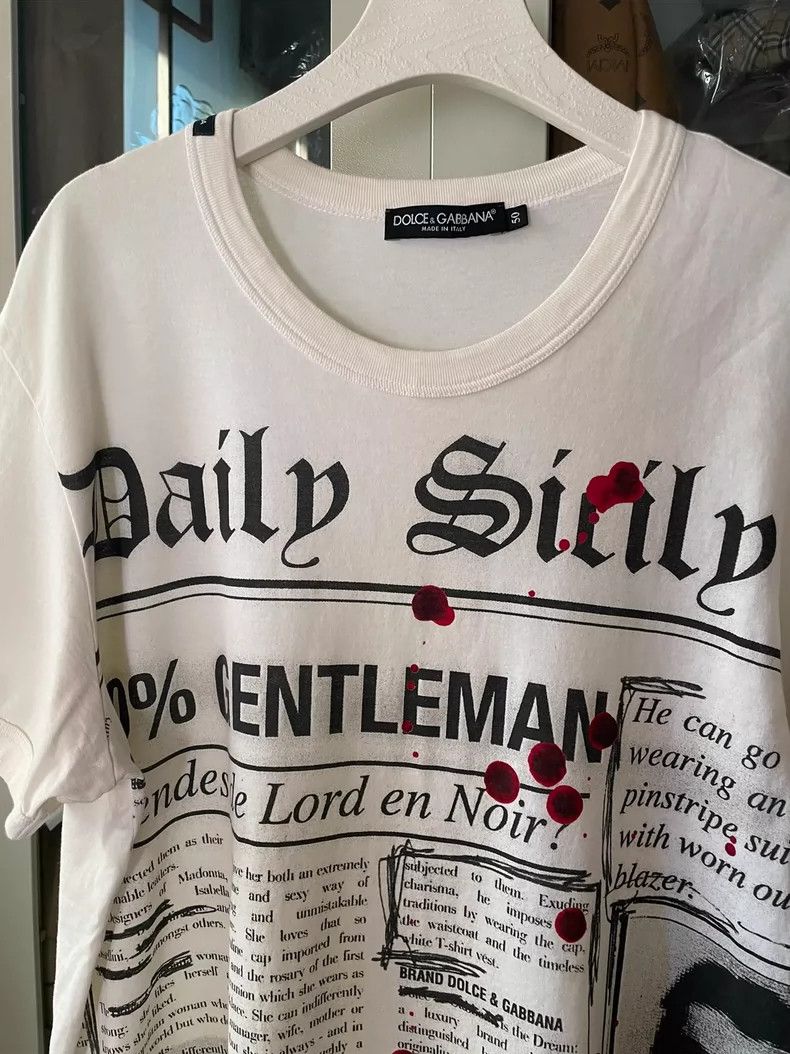 Dolce & Gabbana Dolce & Gabbana Newspaper Print Short Sleeve T-Shirt Size M / US 6-8 / IT 42-44 - 5 Thumbnail