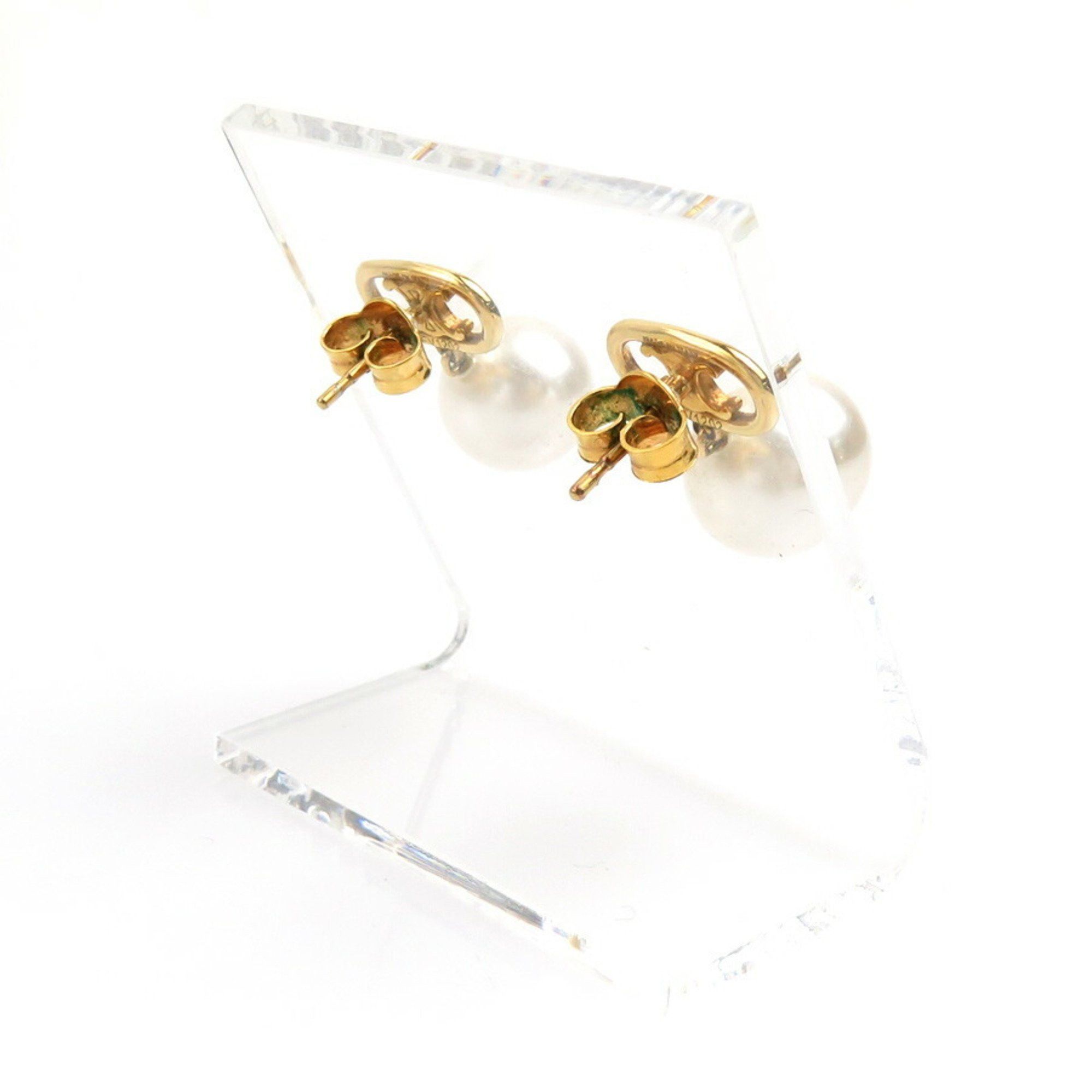 Celine CELINE Earrings Metal Faux Pearl Gold x White Women's r10476j Size ONE SIZE - 3 Thumbnail