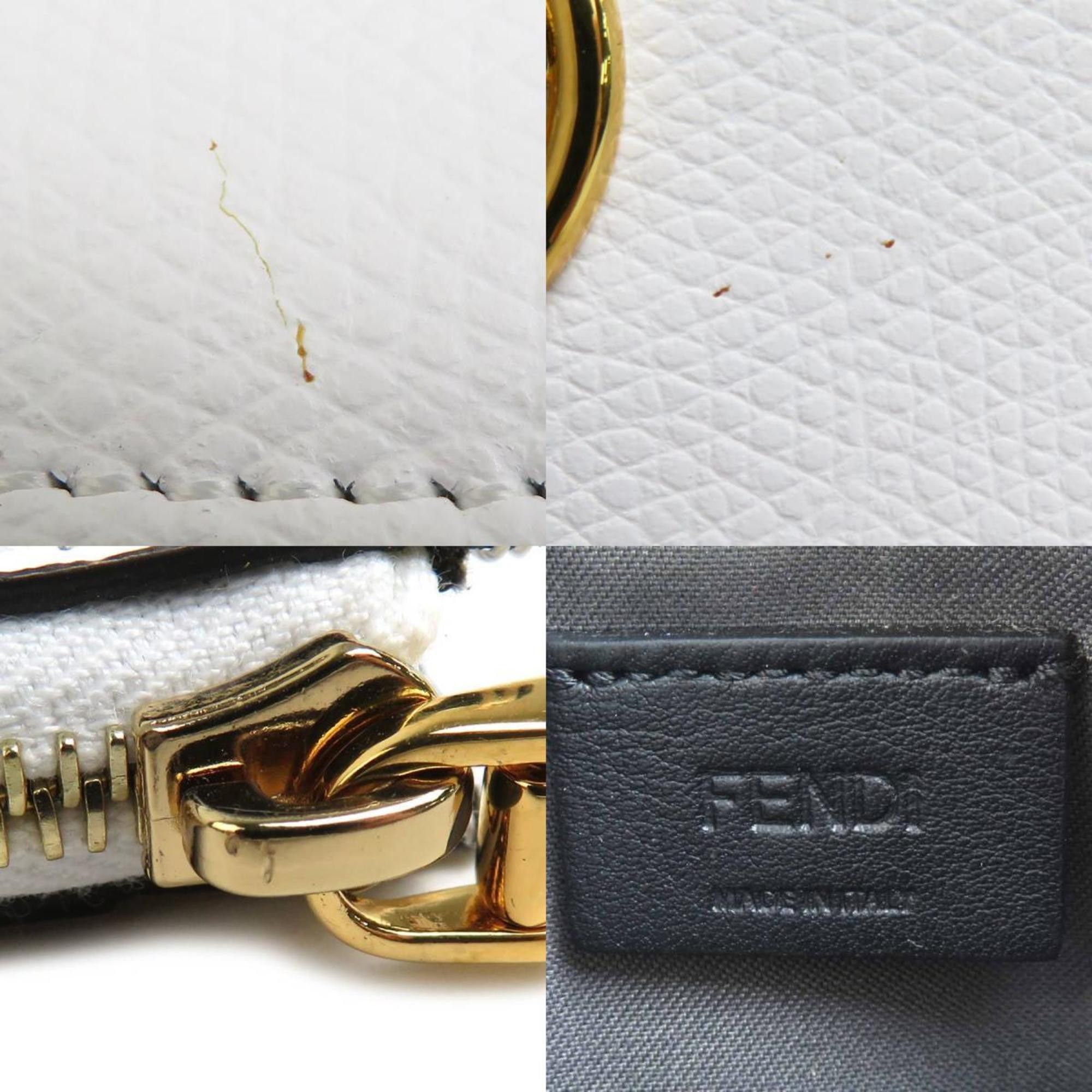 Fendi FENDI Wallet/Coin Case Leather White Men's Women's 8M0348 A18B 56016g Size ONE SIZE - 4 Thumbnail