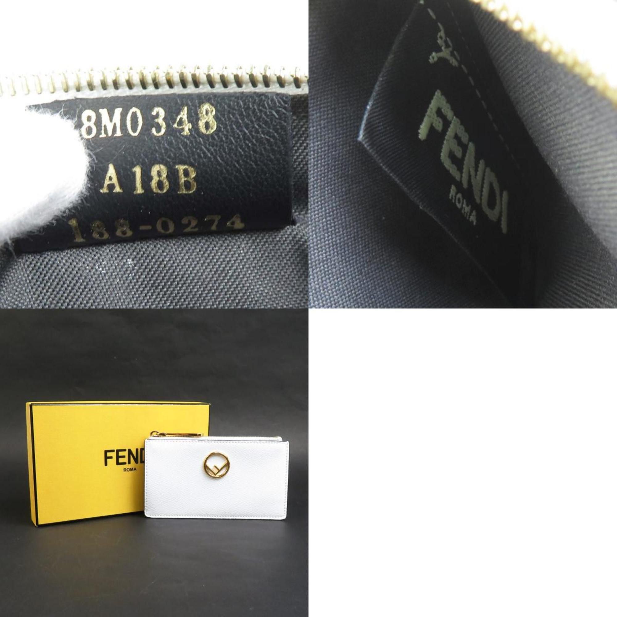 Fendi FENDI Wallet/Coin Case Leather White Men's Women's 8M0348 A18B 56016g Size ONE SIZE - 5 Thumbnail