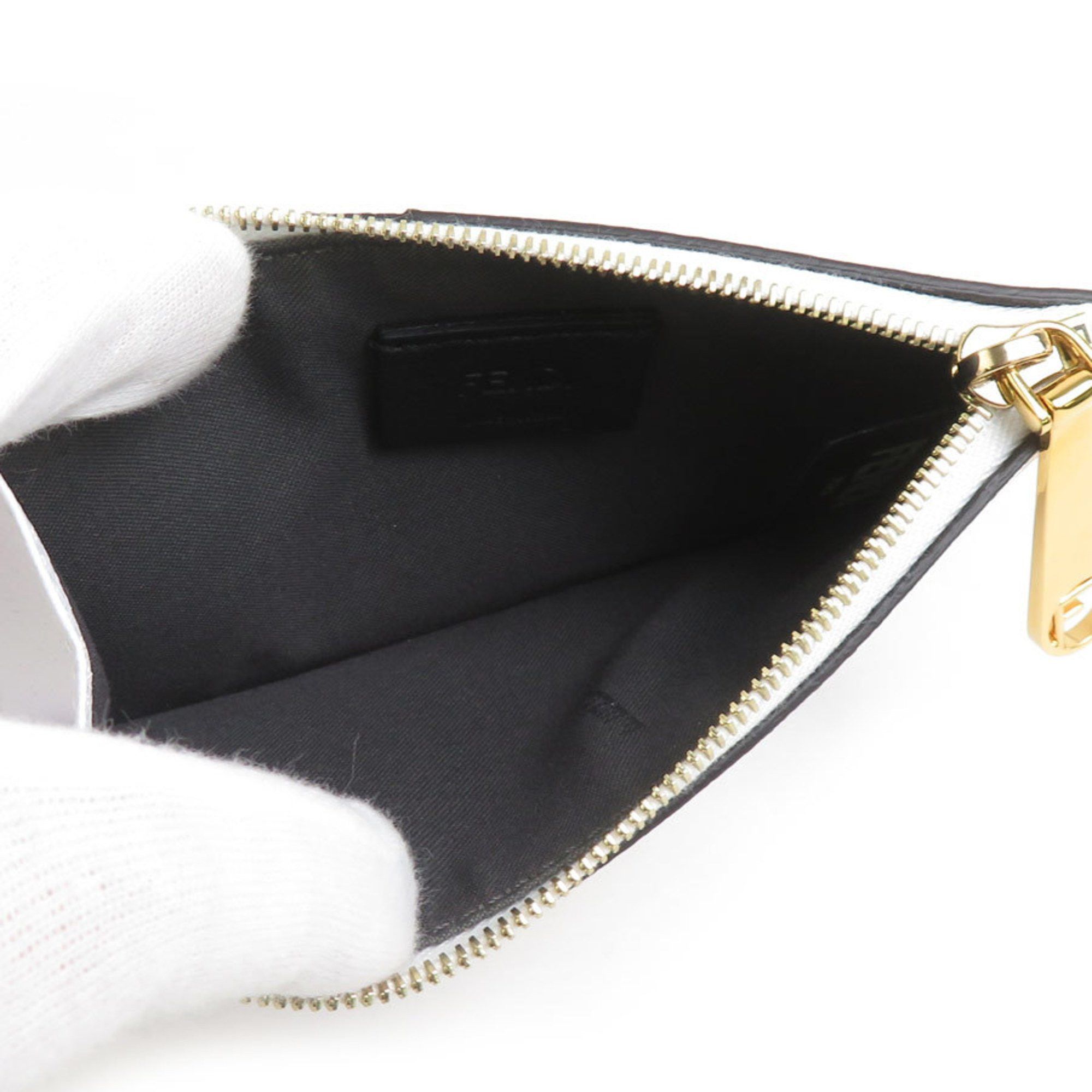 Fendi FENDI Wallet/Coin Case Leather White Men's Women's 8M0348 A18B 56016g Size ONE SIZE - 3 Thumbnail