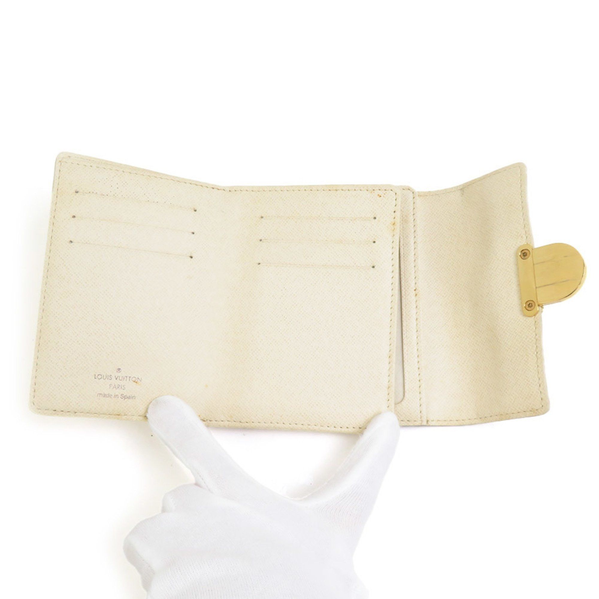 Louis Vuitton Louis Vuitton Bi-fold wallet Damier Azur Portefeuille Koala canvas Ivory Men's Women's N60013 r10462a Size ONE SIZE - 3 Thumbnail
