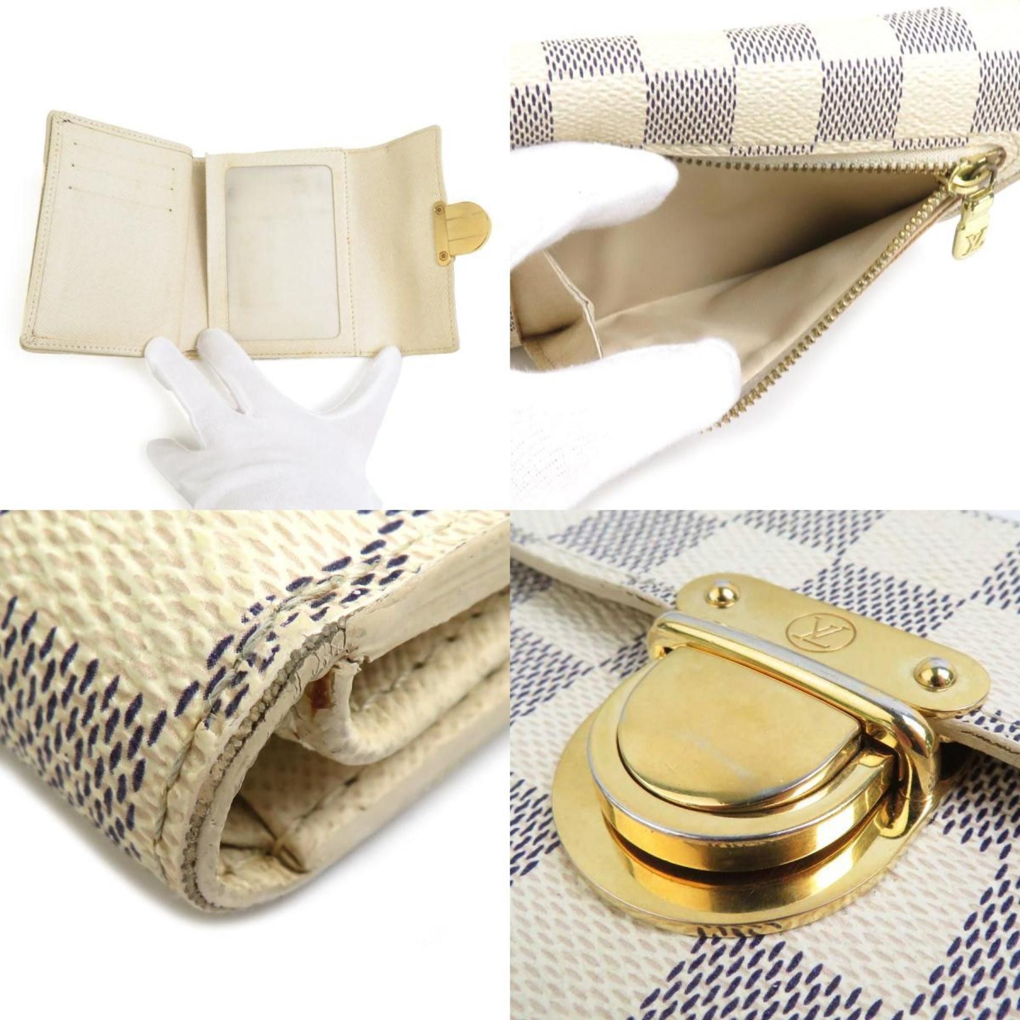 Louis Vuitton Louis Vuitton Bi-fold wallet Damier Azur Portefeuille Koala canvas Ivory Men's Women's N60013 r10462a Size ONE SIZE - 4 Thumbnail