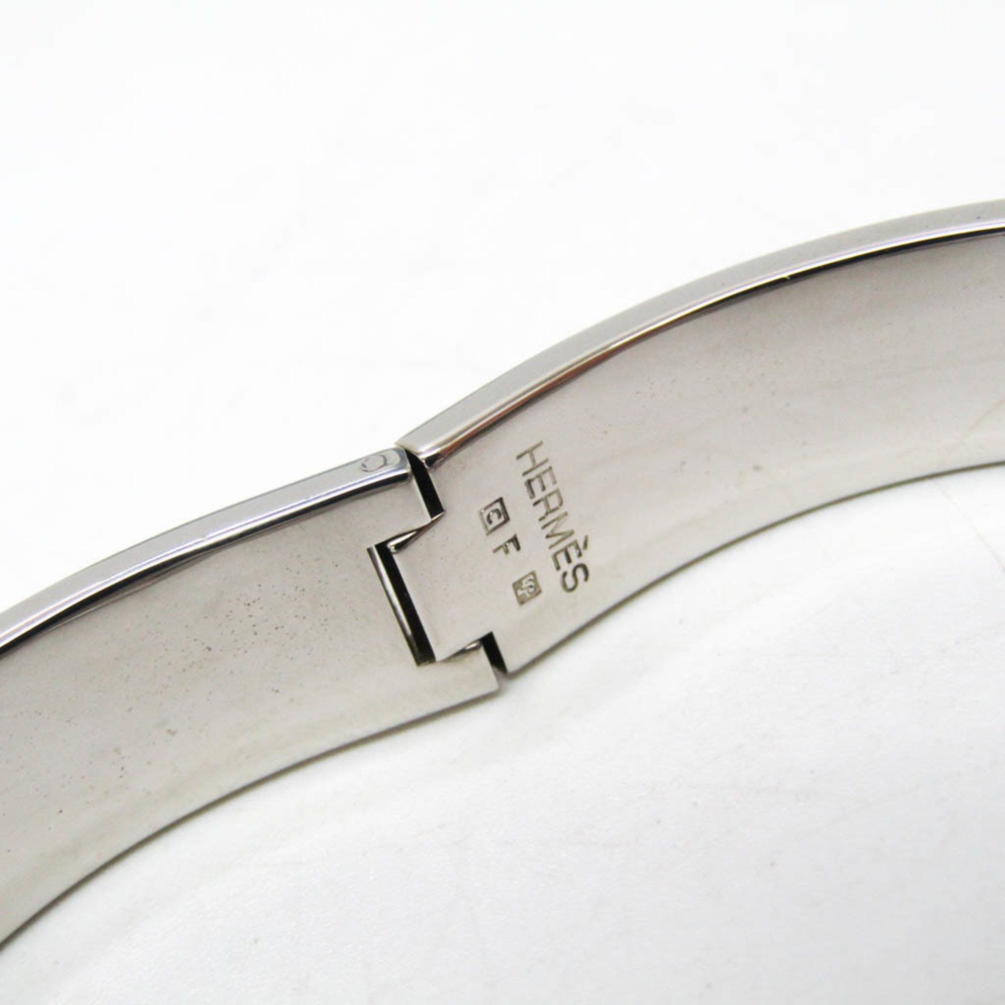 Hermes Hermes Clic Click Clac H Enamel,Metal Bangle Light Pink,Silver Size ONE SIZE - 12 Thumbnail