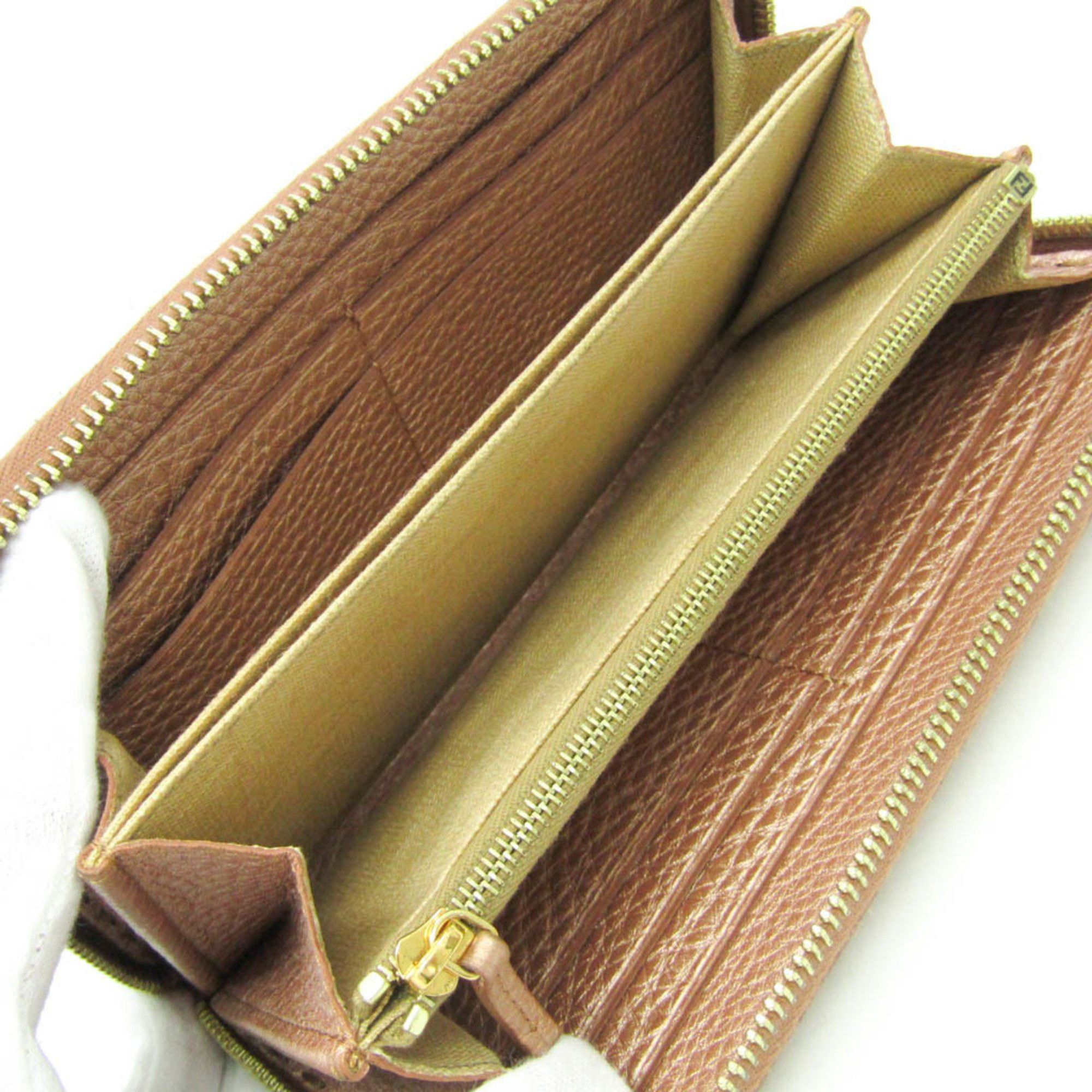 Fendi Fendi Selleria 8M0299 Women's Leather Long Wallet (bi-fold) Pink Gold Size ONE SIZE - 3 Thumbnail