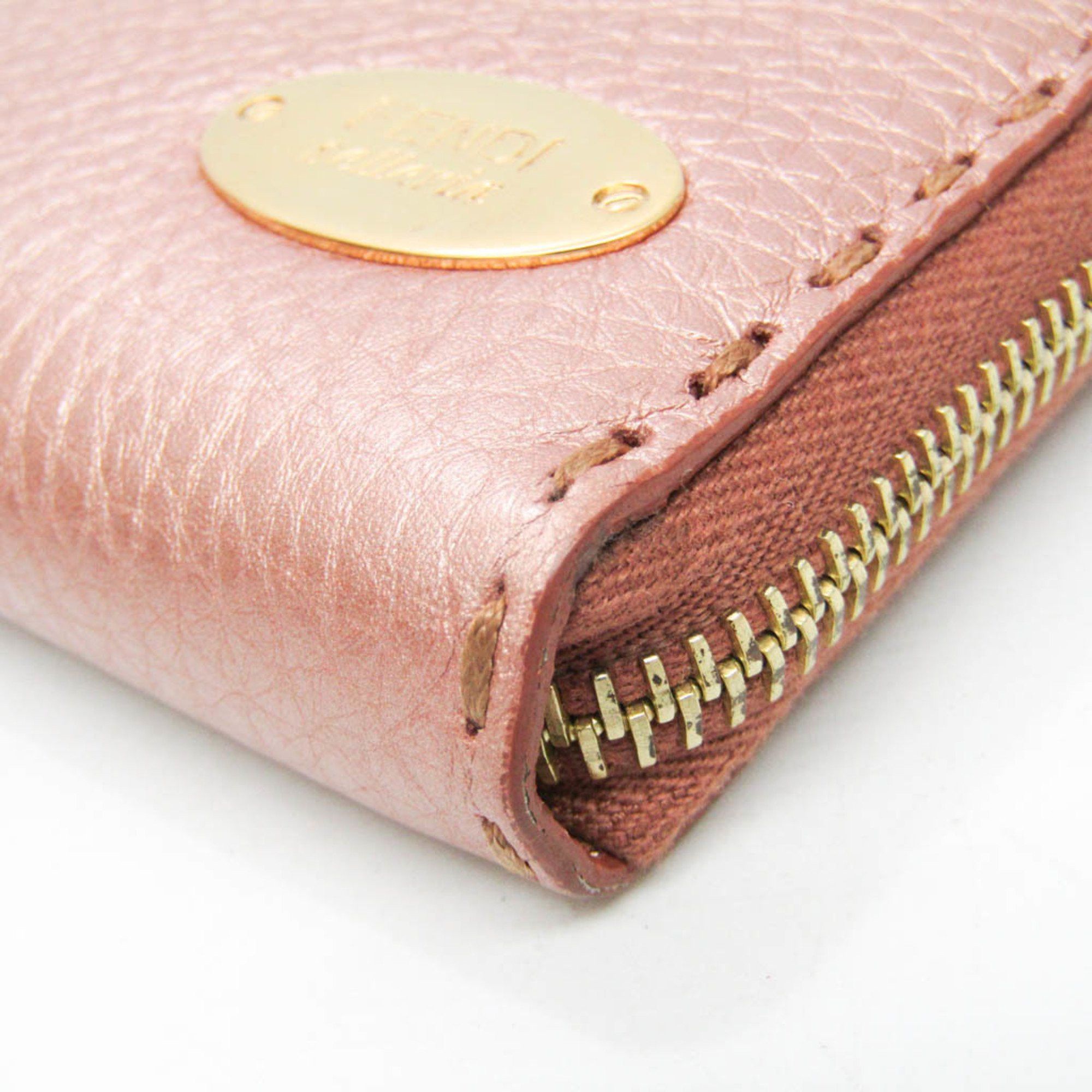 Fendi Fendi Selleria 8M0299 Women's Leather Long Wallet (bi-fold) Pink Gold Size ONE SIZE - 5 Thumbnail
