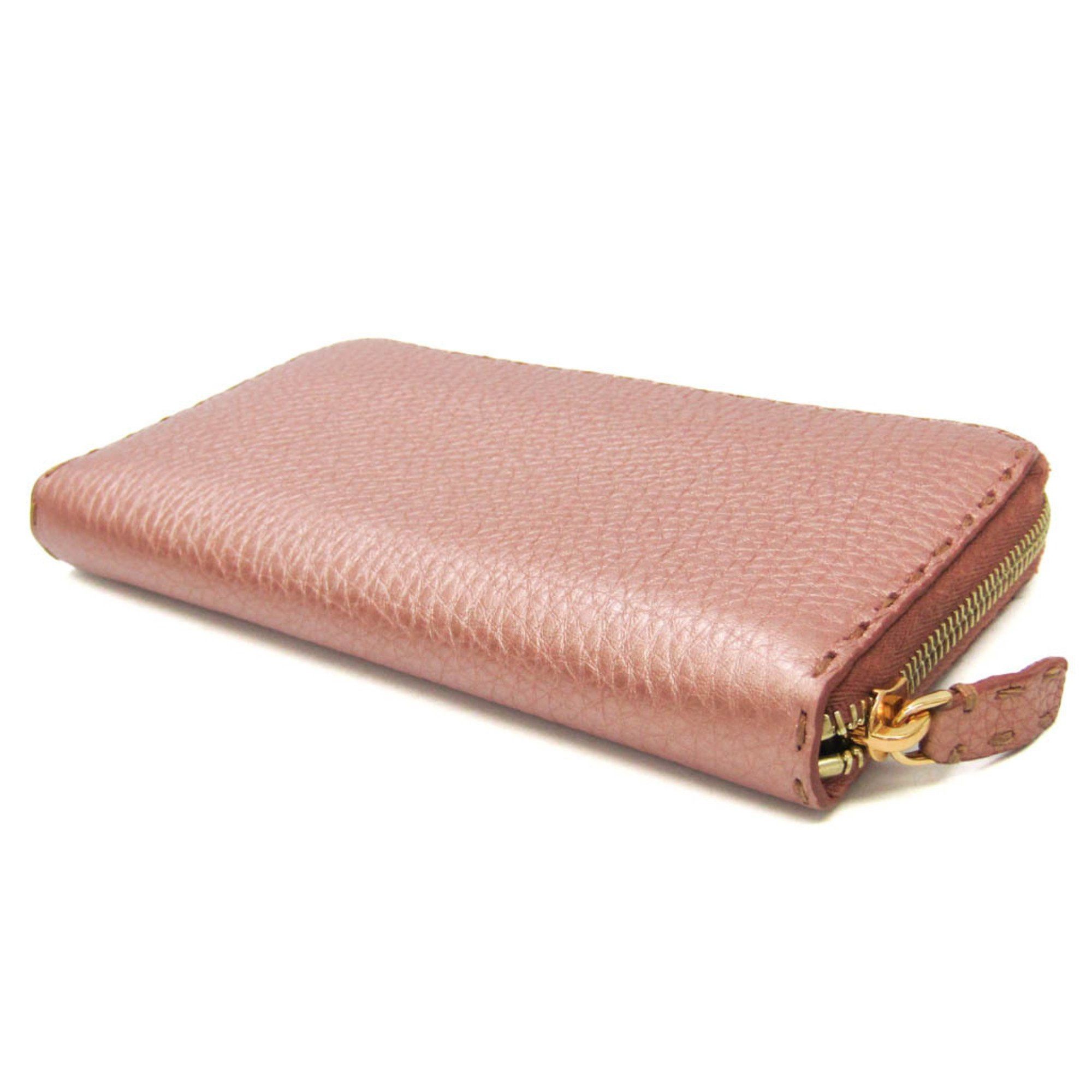 Fendi Fendi Selleria 8M0299 Women's Leather Long Wallet (bi-fold) Pink Gold Size ONE SIZE - 2 Thumbnail