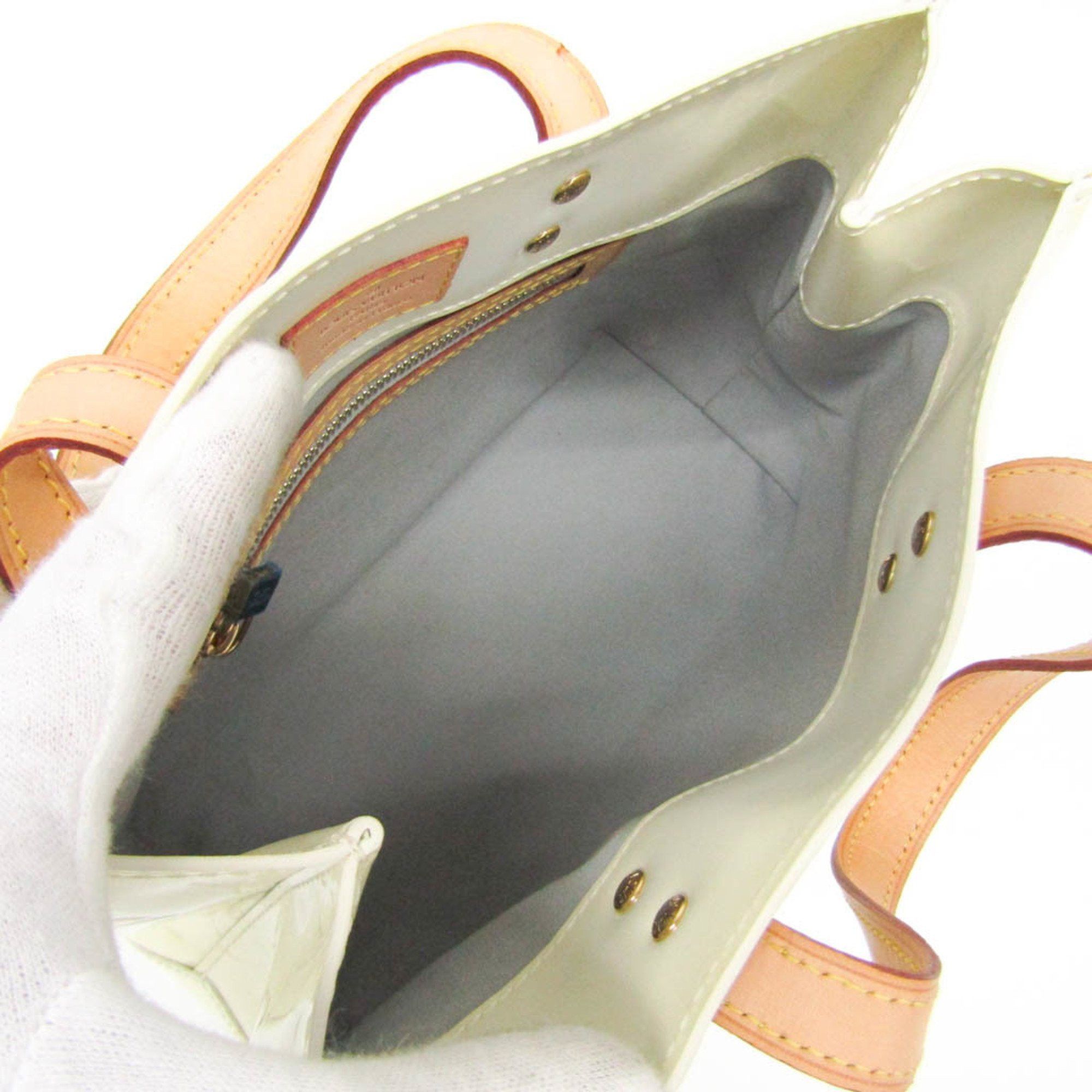 Louis Vuitton Monogram Vernis Reade PM M91336 Women's Handbag Pearl