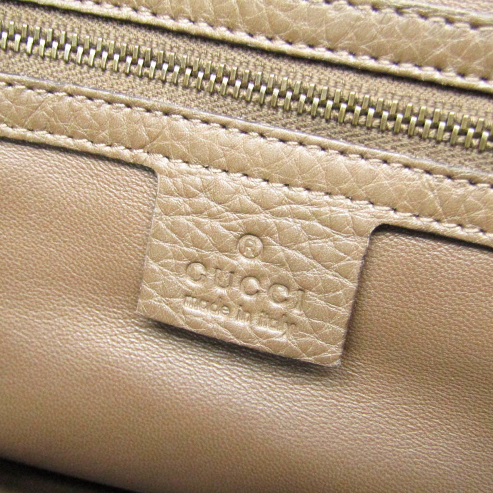 Gucci Gucci Bamboo 338985 Women's Leather Shoulder Bag Khaki Brown Size ONE SIZE - 14 Thumbnail