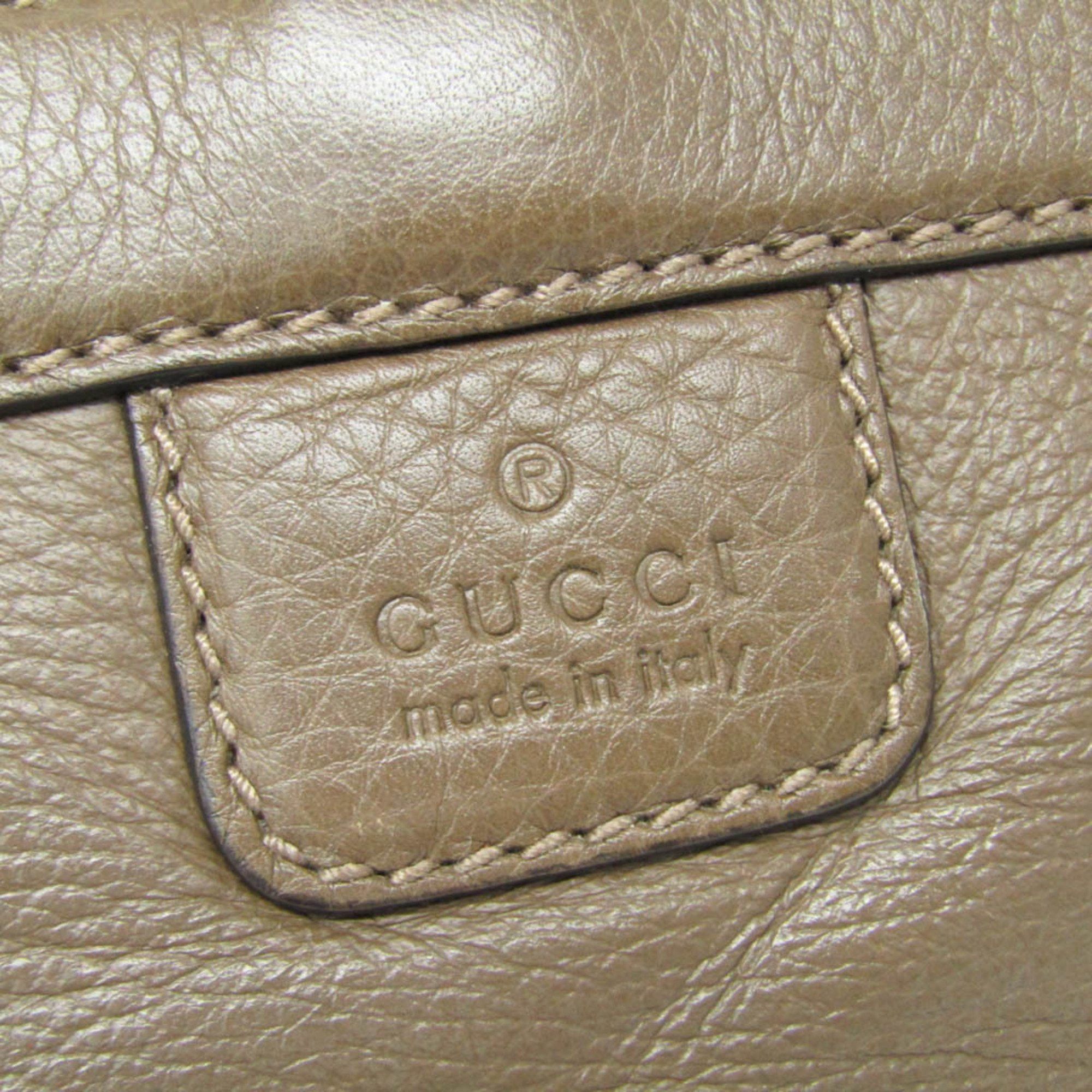 Gucci Gucci Bamboo 338985 Women's Leather Shoulder Bag Khaki Brown Size ONE SIZE - 13 Thumbnail