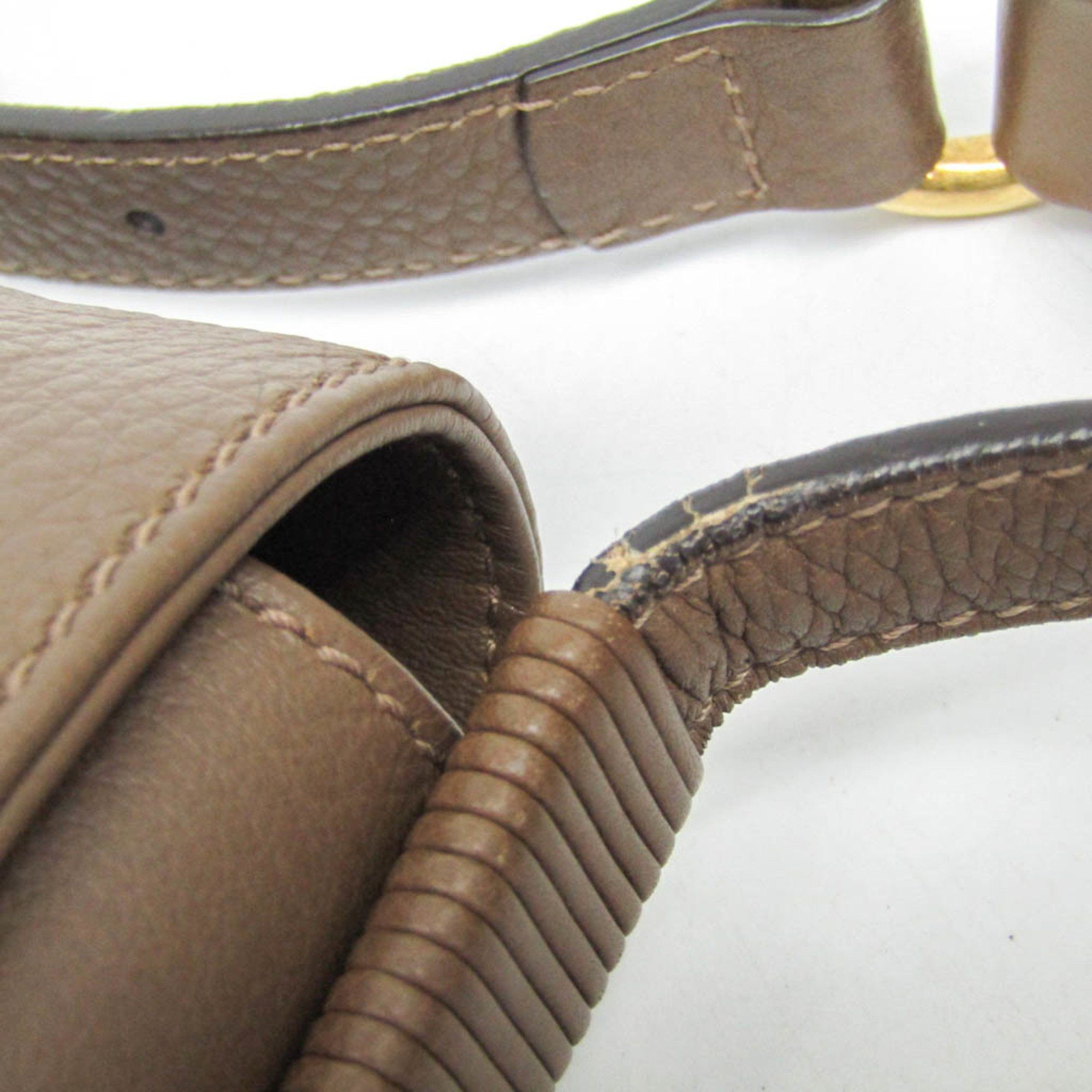 Gucci Gucci Bamboo 338985 Women's Leather Shoulder Bag Khaki Brown Size ONE SIZE - 10 Thumbnail