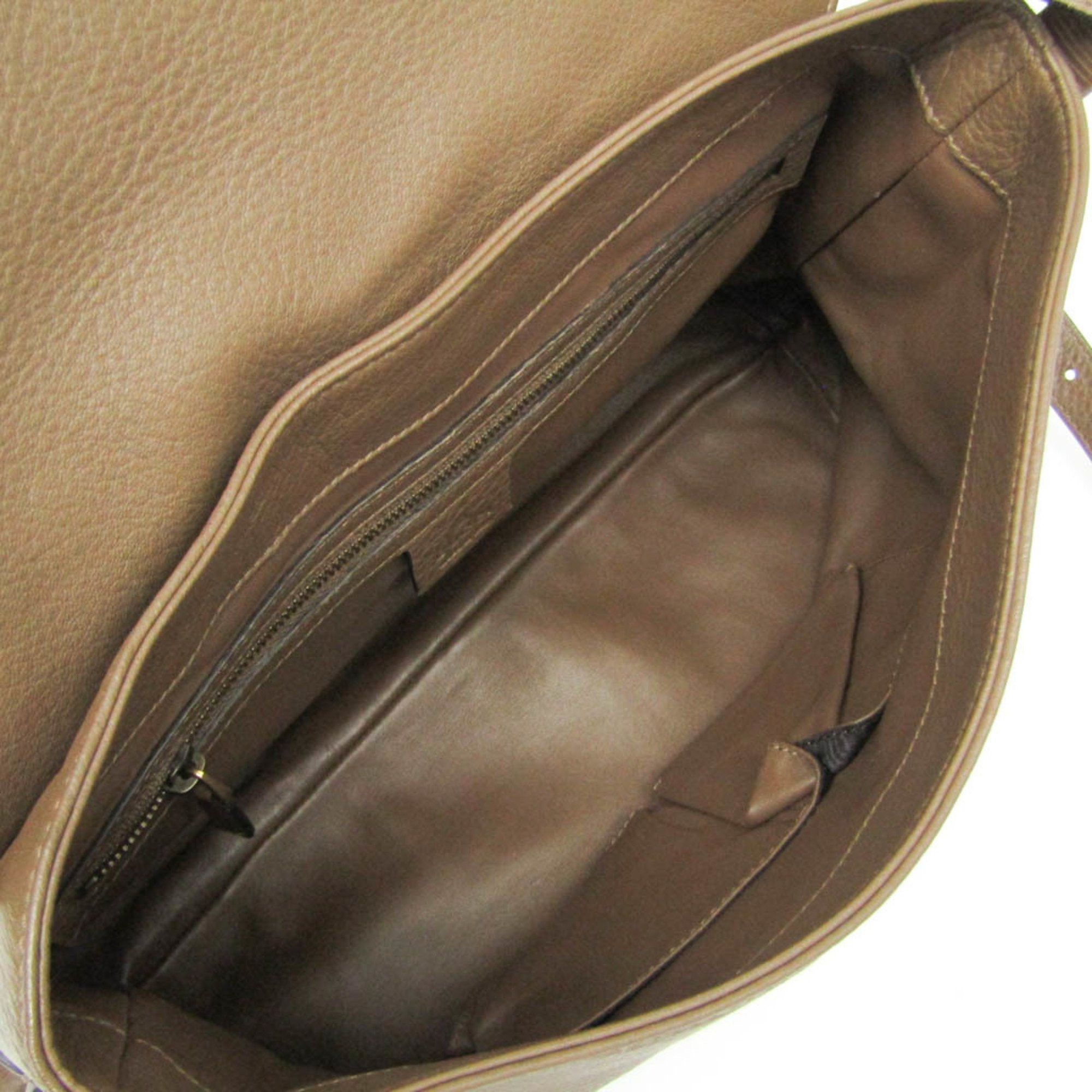 Gucci Gucci Bamboo 338985 Women's Leather Shoulder Bag Khaki Brown Size ONE SIZE - 3 Thumbnail