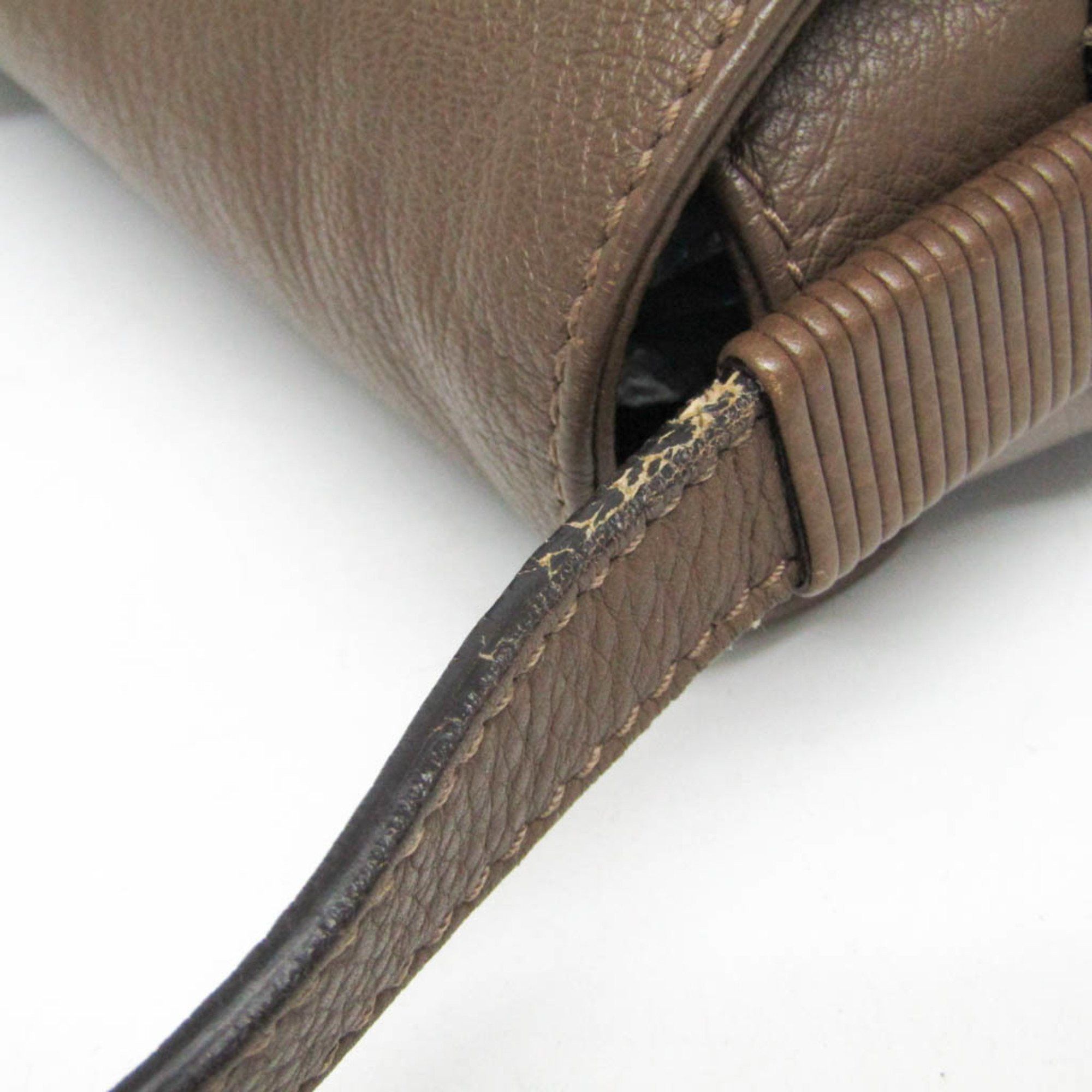 Gucci Gucci Bamboo 338985 Women's Leather Shoulder Bag Khaki Brown Size ONE SIZE - 8 Thumbnail