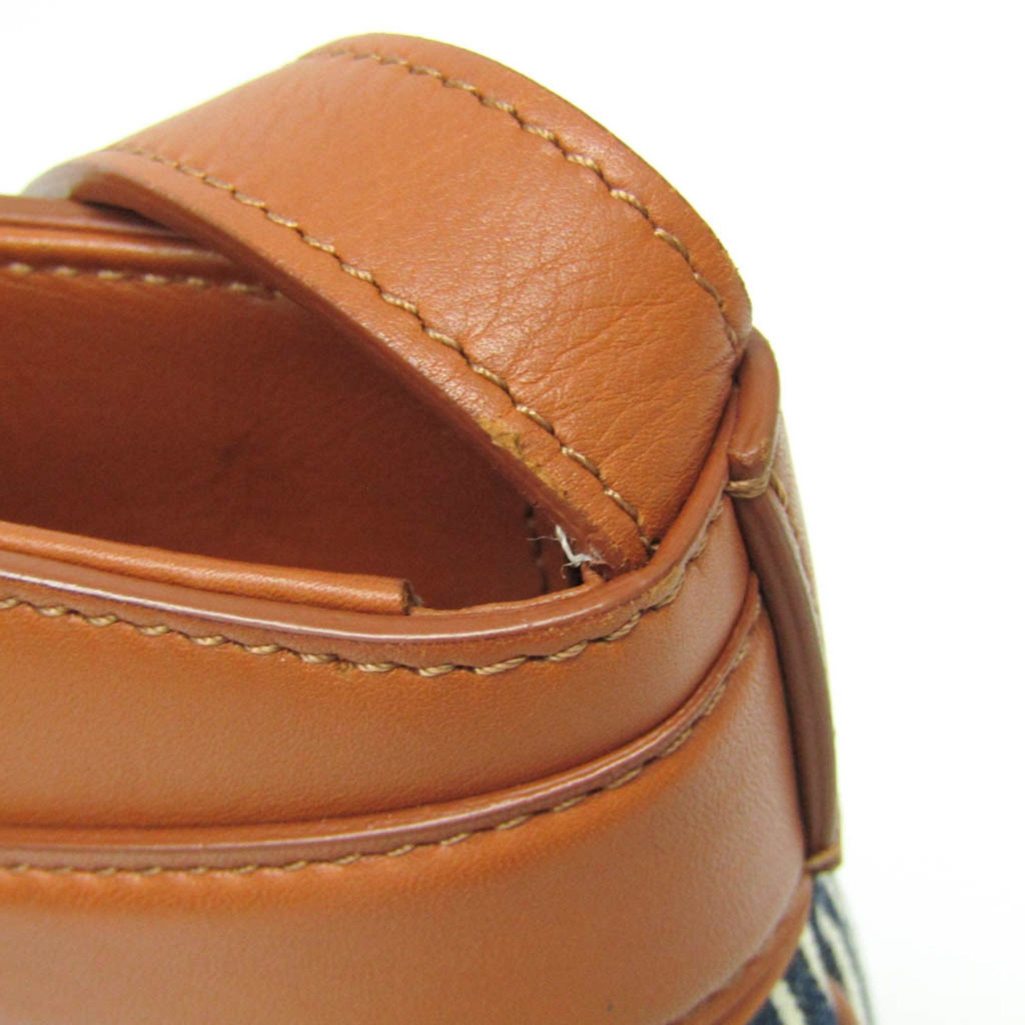 Celine Celine Bucket 192072 Women's Leather,Canvas Shoulder Bag Brown,Navy Size ONE SIZE - 10 Thumbnail