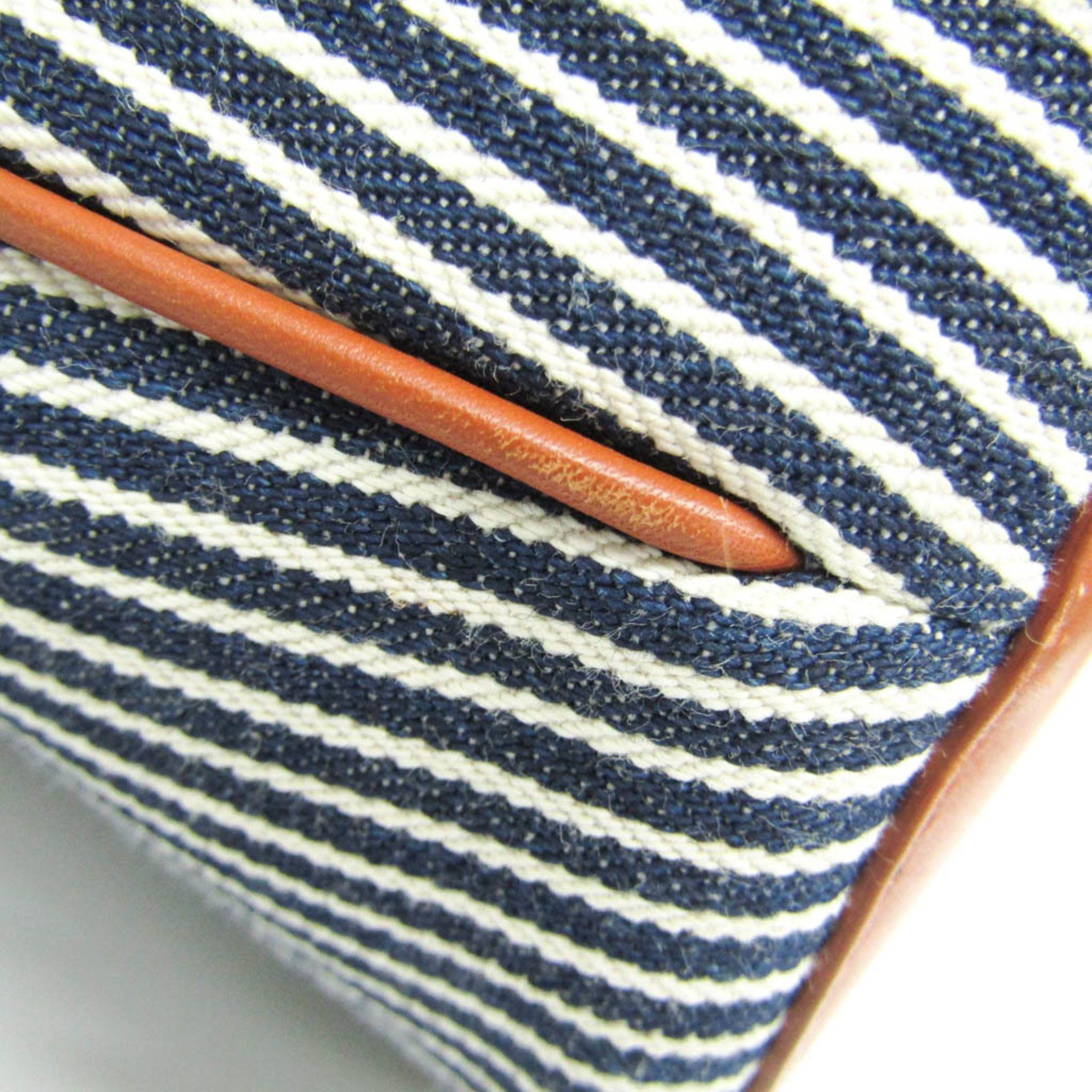 Celine Celine Bucket 192072 Women's Leather,Canvas Shoulder Bag Brown,Navy Size ONE SIZE - 8 Thumbnail