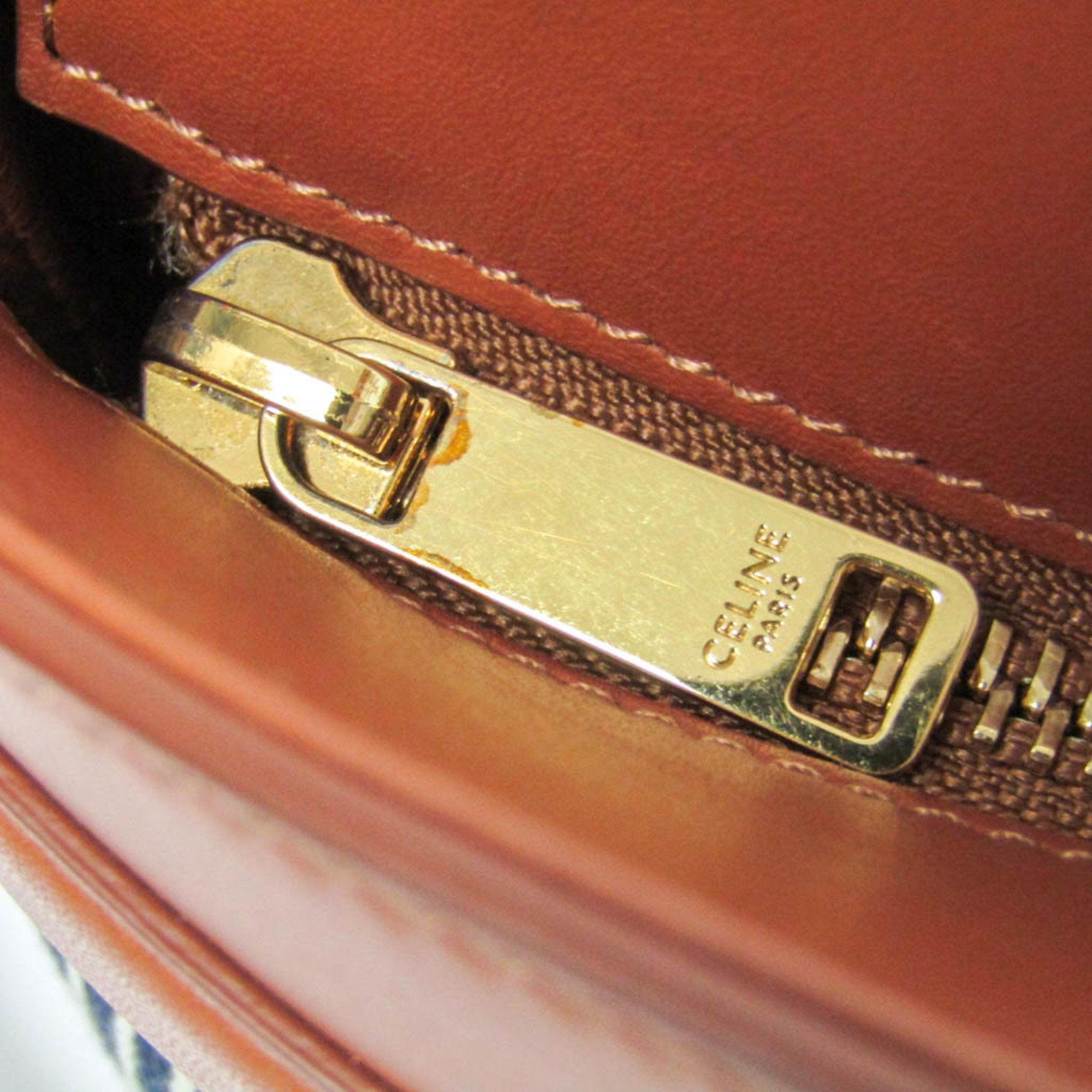 Celine Celine Bucket 192072 Women's Leather,Canvas Shoulder Bag Brown,Navy Size ONE SIZE - 13 Thumbnail