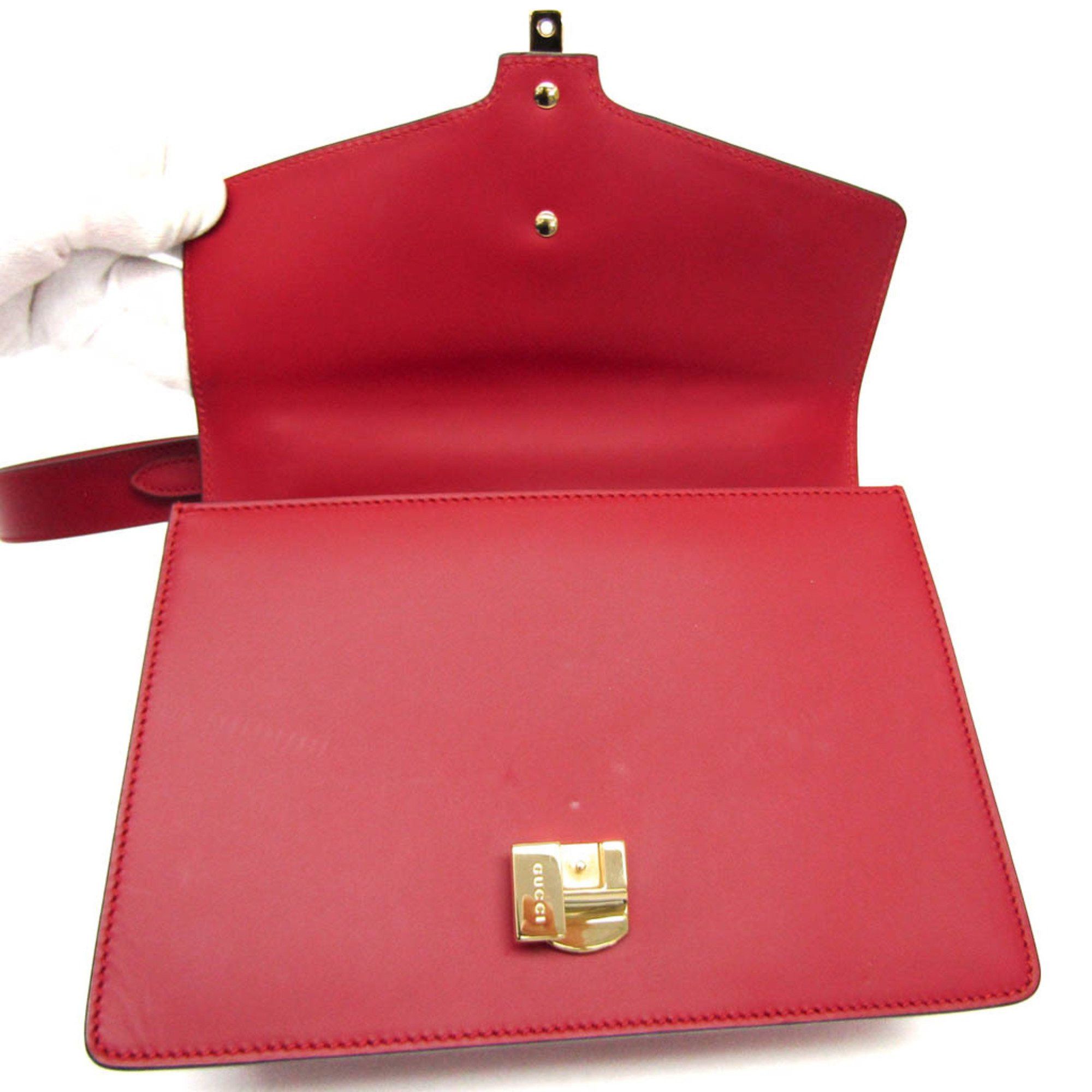 Gucci Gucci Sylvie 421882 Women's Leather Shoulder Bag Red Color Size ONE SIZE - 9 Thumbnail