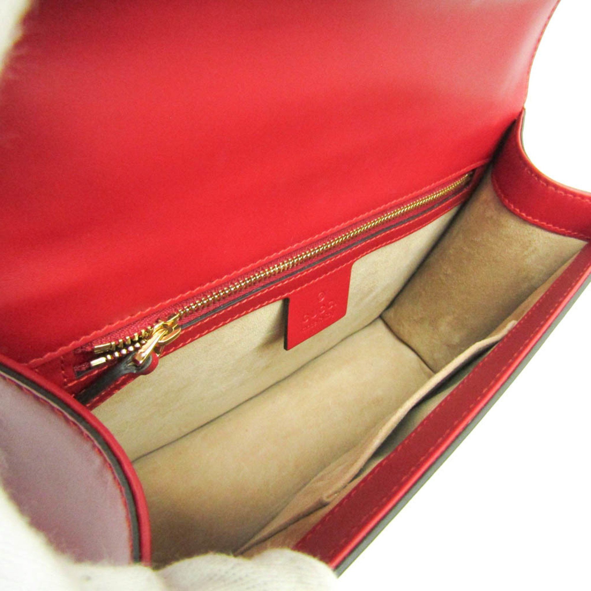 Gucci Gucci Sylvie 421882 Women's Leather Shoulder Bag Red Color Size ONE SIZE - 3 Thumbnail