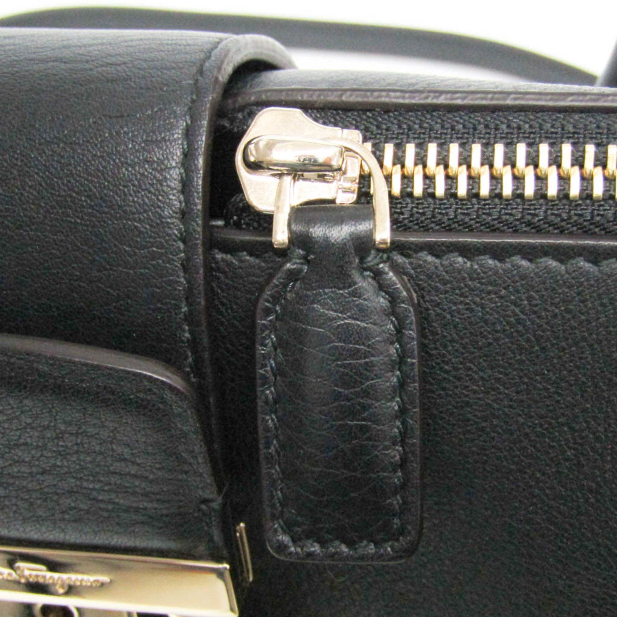 Salvatore Ferragamo Salvatore Ferragamo Gancini DH-21 H141 Women's Leather Handbag,Shoulder Bag Black Size ONE SIZE - 10 Thumbnail