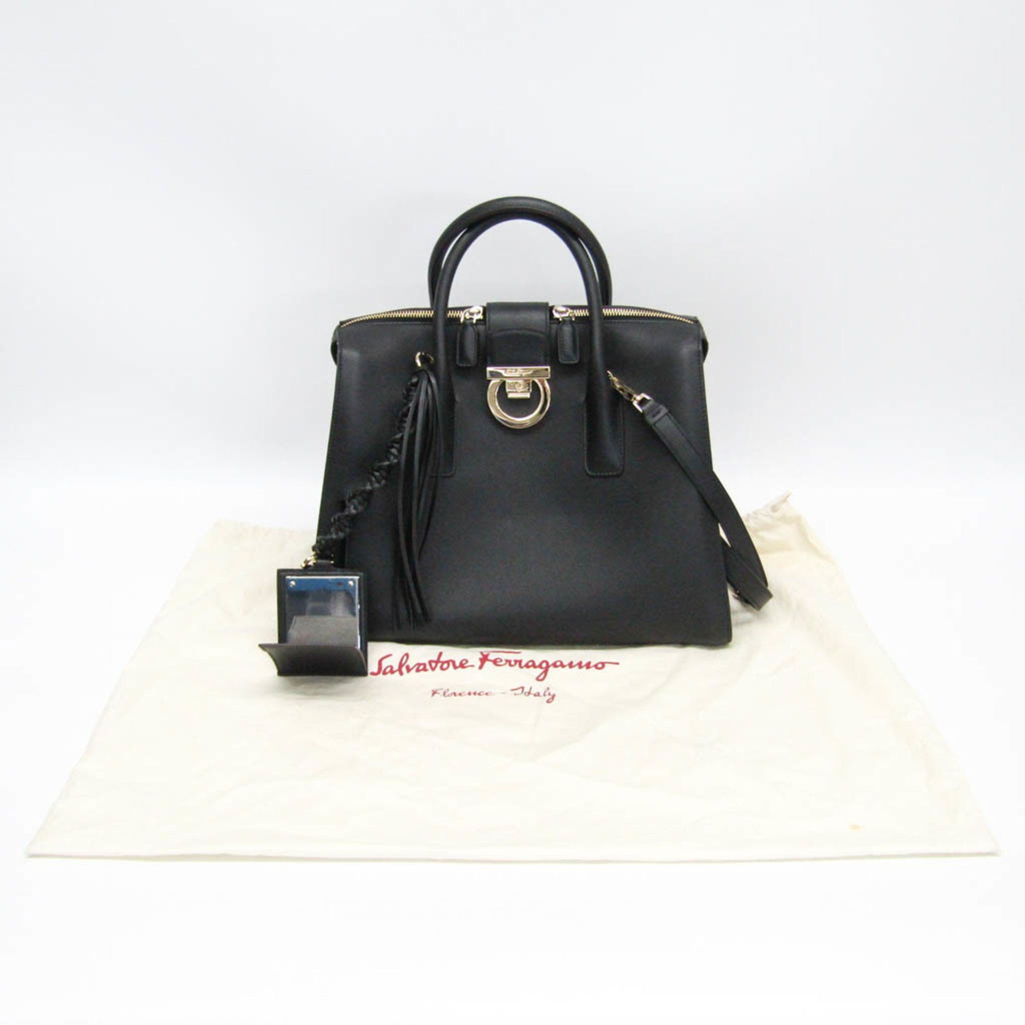 Salvatore Ferragamo Salvatore Ferragamo Gancini DH-21 H141 Women's Leather Handbag,Shoulder Bag Black Size ONE SIZE - 2 Thumbnail