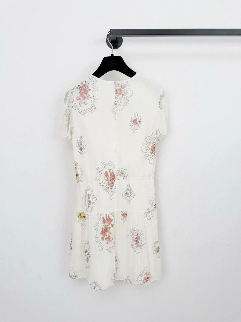 Valentino Red Valentino Silk Dress with Floral Design Size L / US 10 / IT 46 - 6 Thumbnail