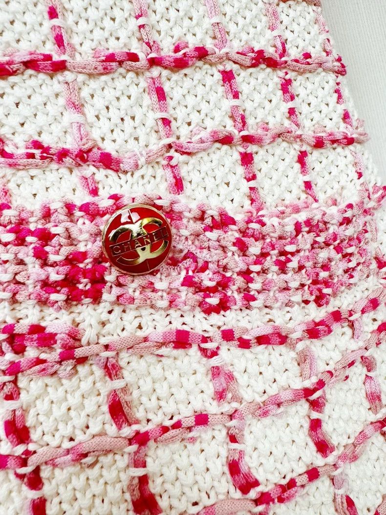 Chanel Chanel Woven Dress in Pink and White Size M / US 6-8 / IT 42-44 - 3 Thumbnail