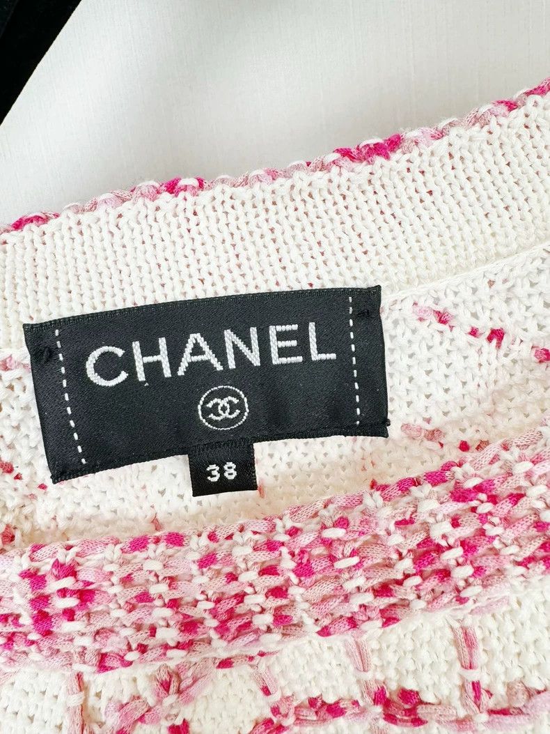 Chanel Chanel Woven Dress in Pink and White Size M / US 6-8 / IT 42-44 - 2 Thumbnail