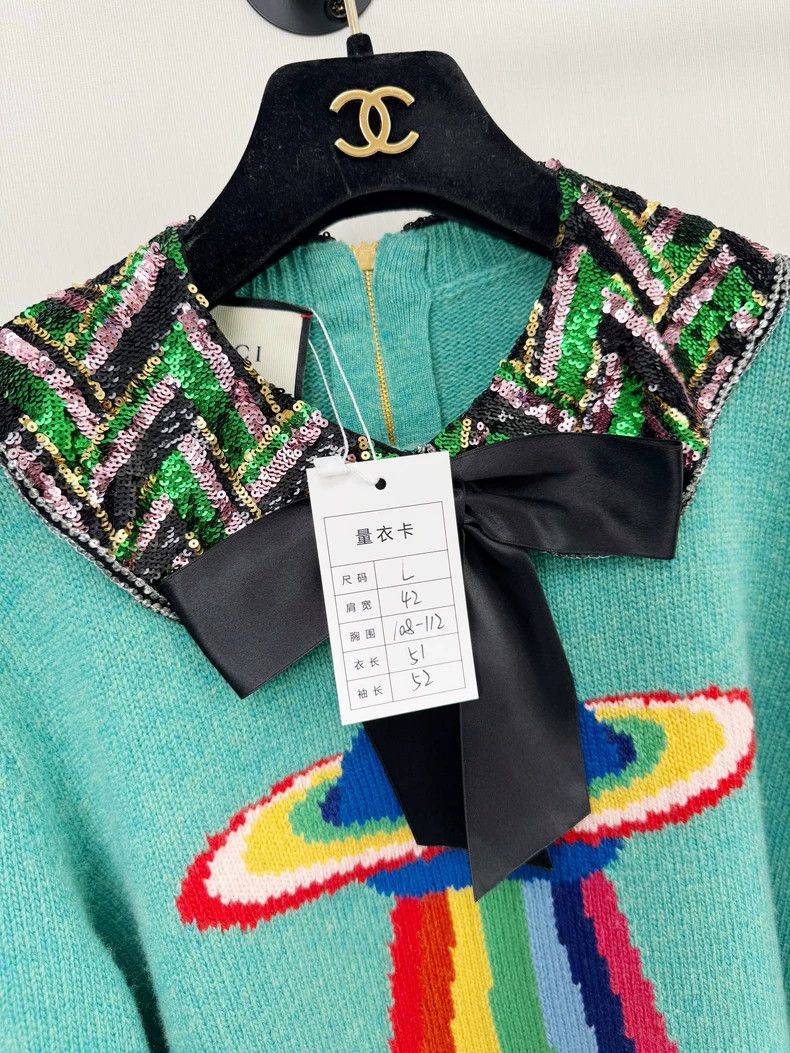 Gucci Gucci Sequin Sweater with Colorful Pattern Size L / US 10 / IT 46 - 2 Thumbnail