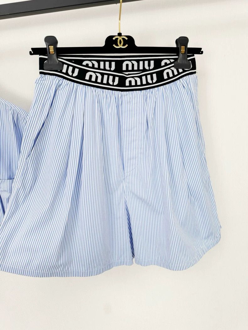Miu Miu Miu Miu Striped Shirt and Shorts Set Size M / US 6-8 / IT 42-44 - 5 Thumbnail