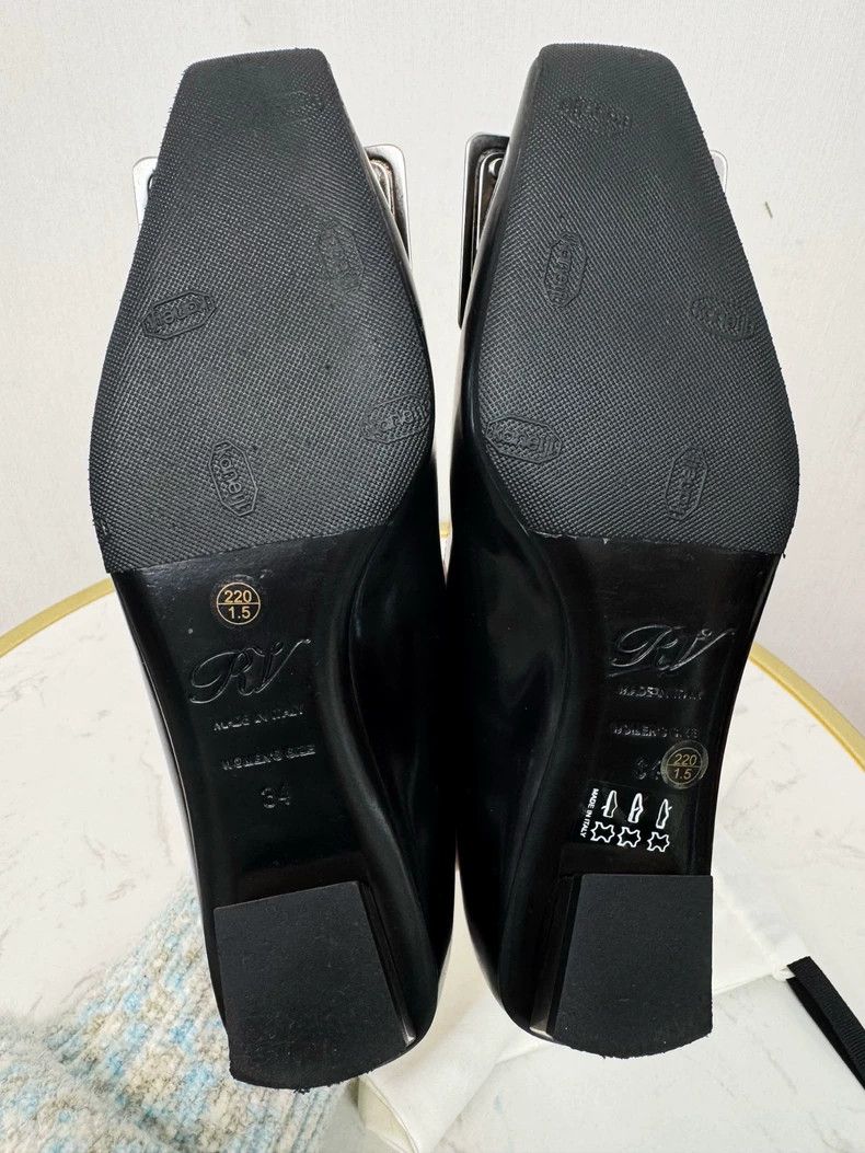 Roger Vivier Roger Vivier Black Square Buckle Shoes Size US 4 / IT 34 - 4 Thumbnail