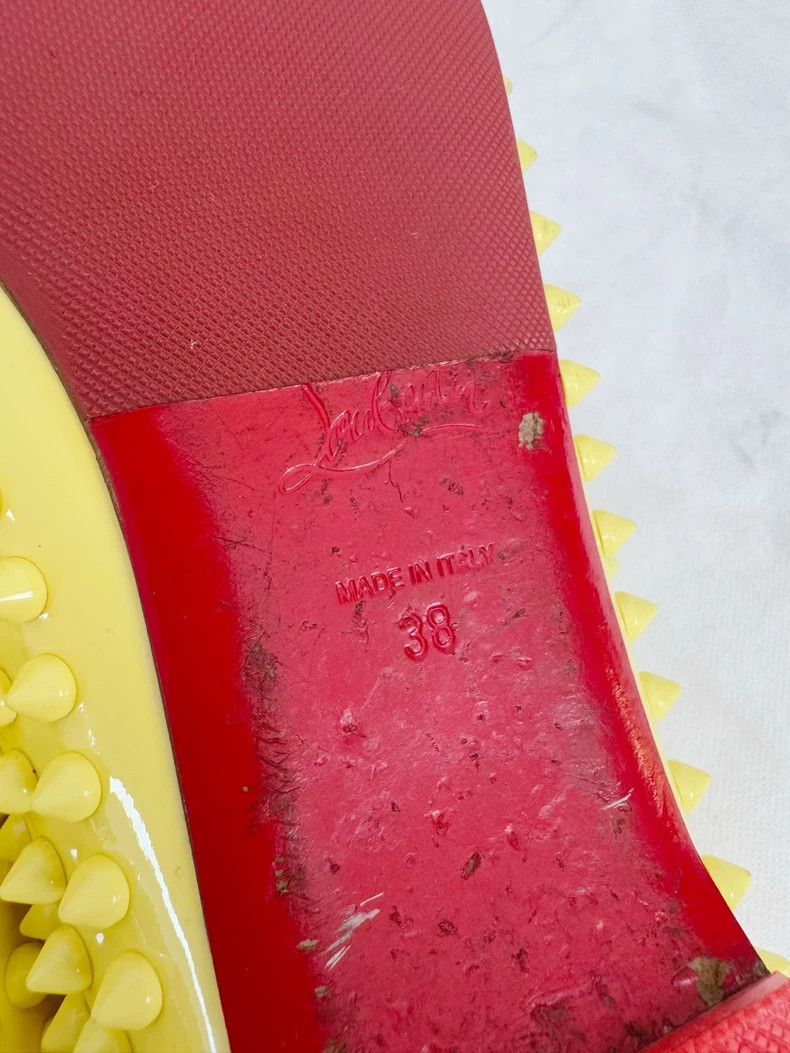 Christian Louboutin Christian Louboutin Yellow Studded Flats Size 38 Size US 8 / IT 38 - 7 Thumbnail