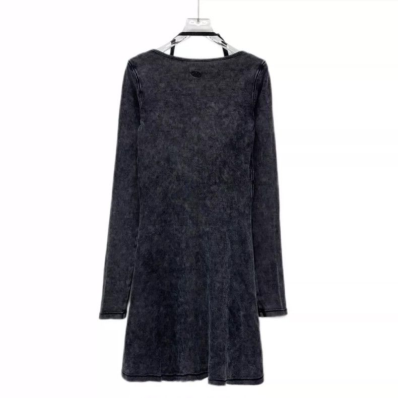 Diesel Diesel Black Gray Long Sleeve Dress M Size Size M / US 6-8 / IT 42-44 - 2 Thumbnail