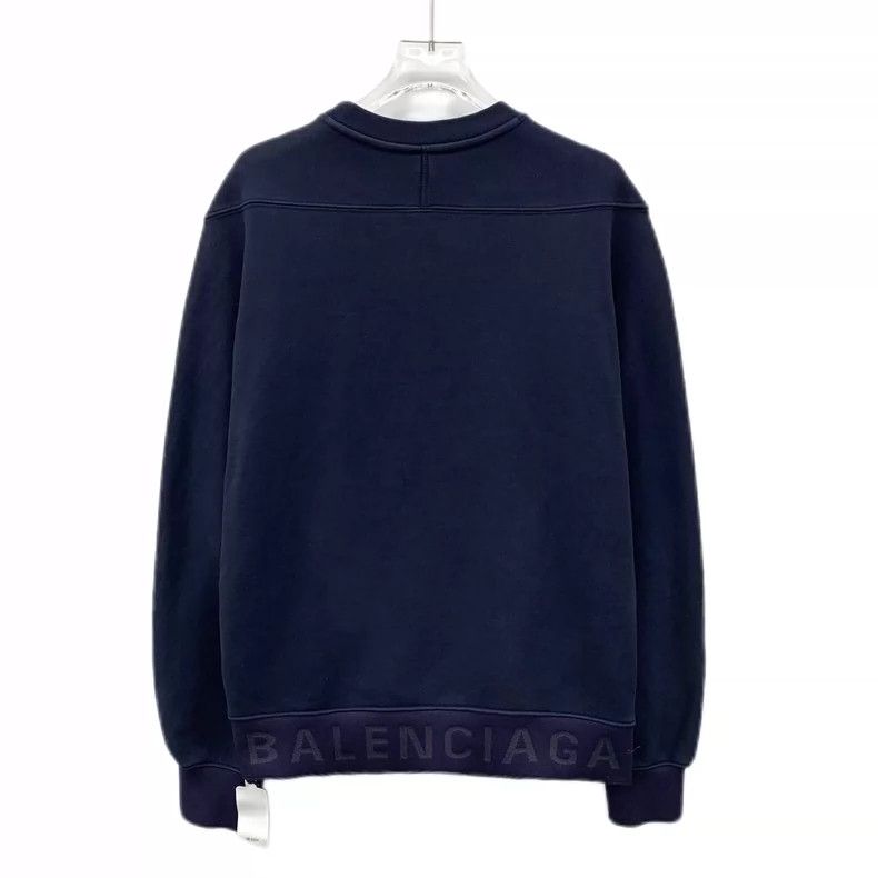 Balenciaga Balenciaga Deep Blue Cotton Long Sleeve Sweatshirt Size XS / US 0-2 / IT 36-38 - 2 Thumbnail