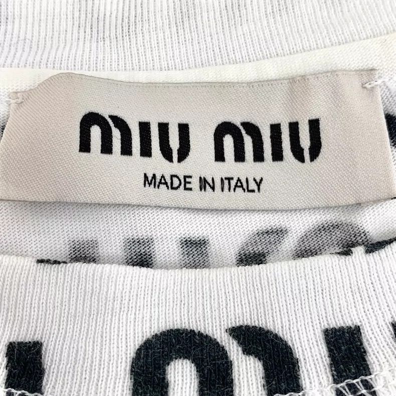 MiuMiu White Logo Cotton T-Shirt