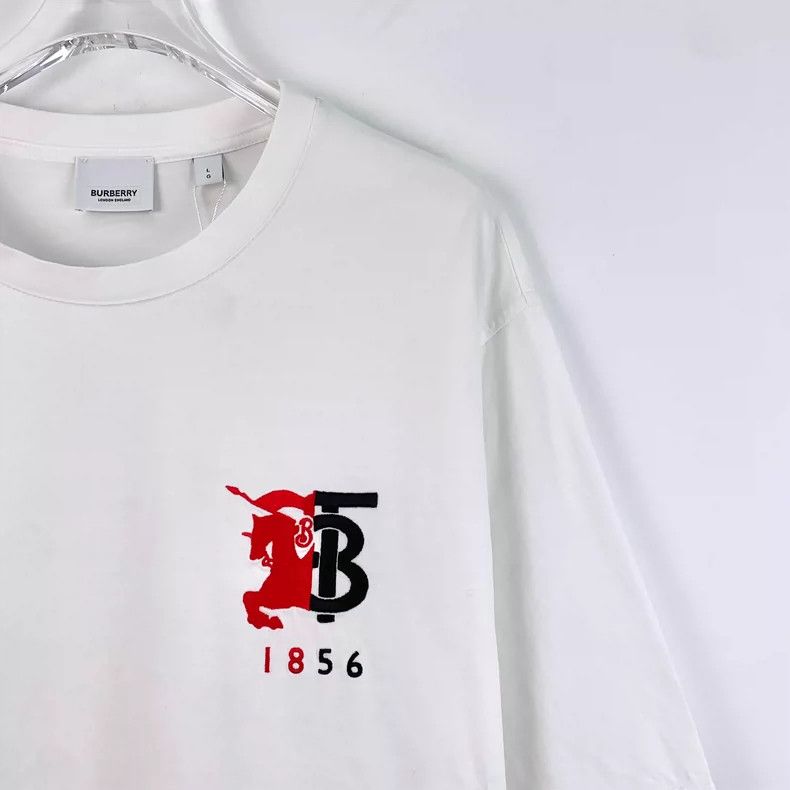Burberry Burberry White Cotton Short Sleeve T-Shirt Size L / US 10 / IT 46 - 3 Thumbnail