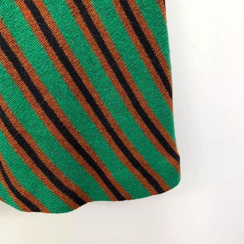 Miu Miu Green Striped Wool Knit Midi Skirt Size 40" / US 18 - 4 Thumbnail