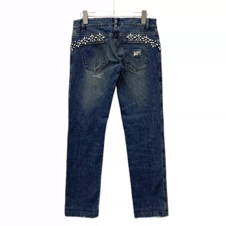 Dolce & Gabbana Dolce&Gabbana Denim Pants with Rhinestones Size 40" / US 18 - 2 Thumbnail